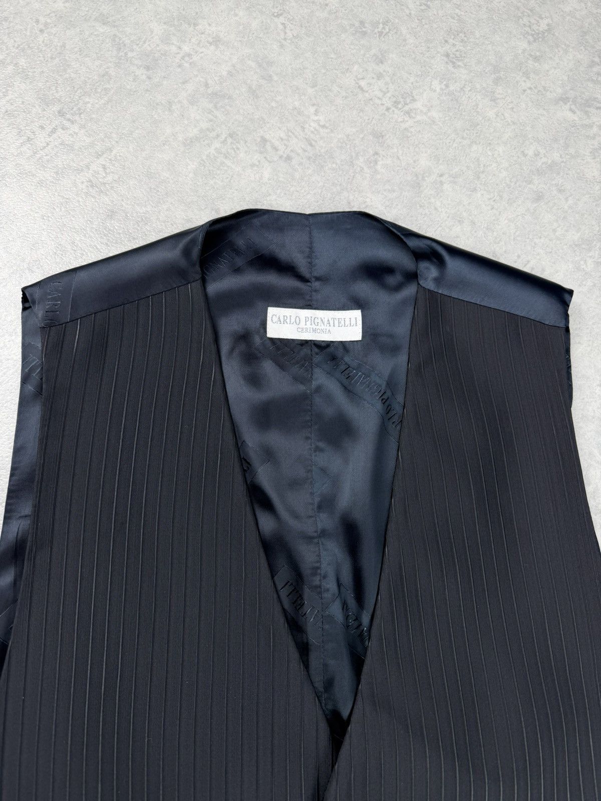Carlo Pignatelli Carlo Pignatelli Suit 3 Piece Black Stripe Mens 54 Size 44R - 20 Thumbnail