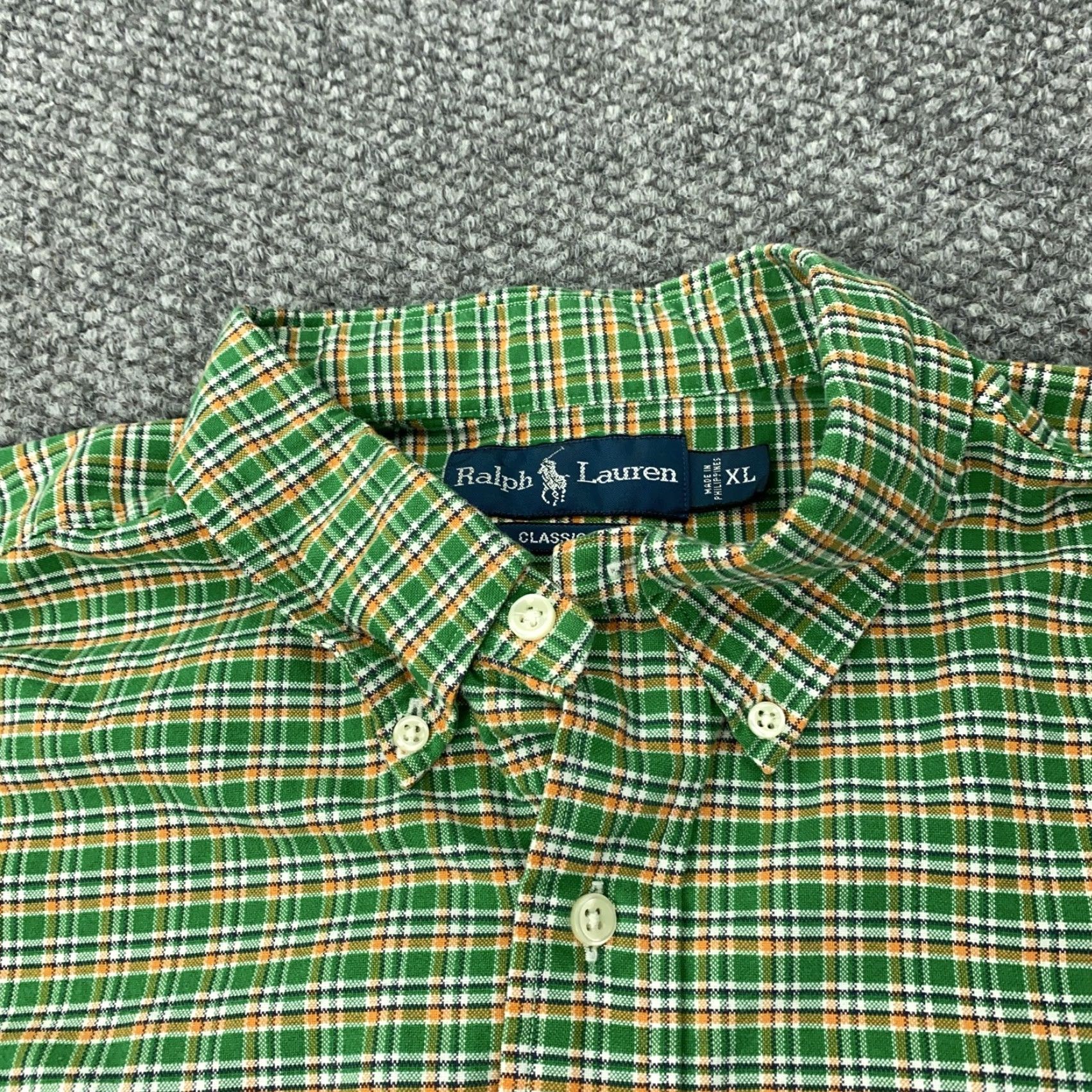 Ralph Lauren RALPH LAUREN Men's XL Green Orange Plaid Classic Fit Long Sleeve Button-Up Casual Shirt Size US XL / EU 56 / 4 - 3 Thumbnail