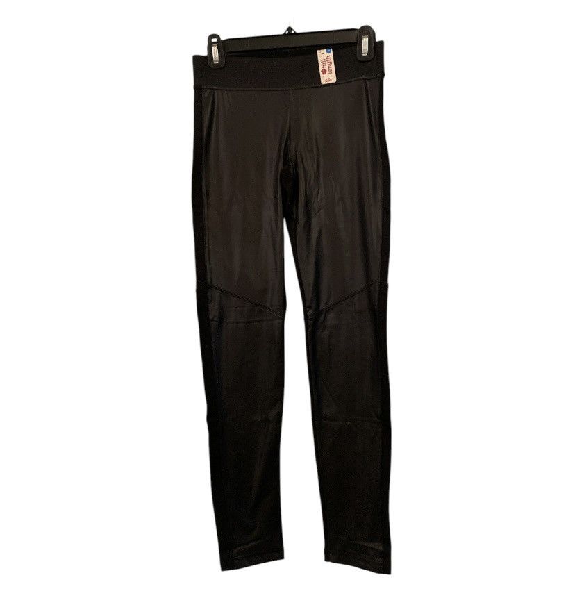 Other NWT Black Two-Tone Faux Leather Full Length Skinny Leggings Size 30" / US 8 / IT 44 - 7 Thumbnail