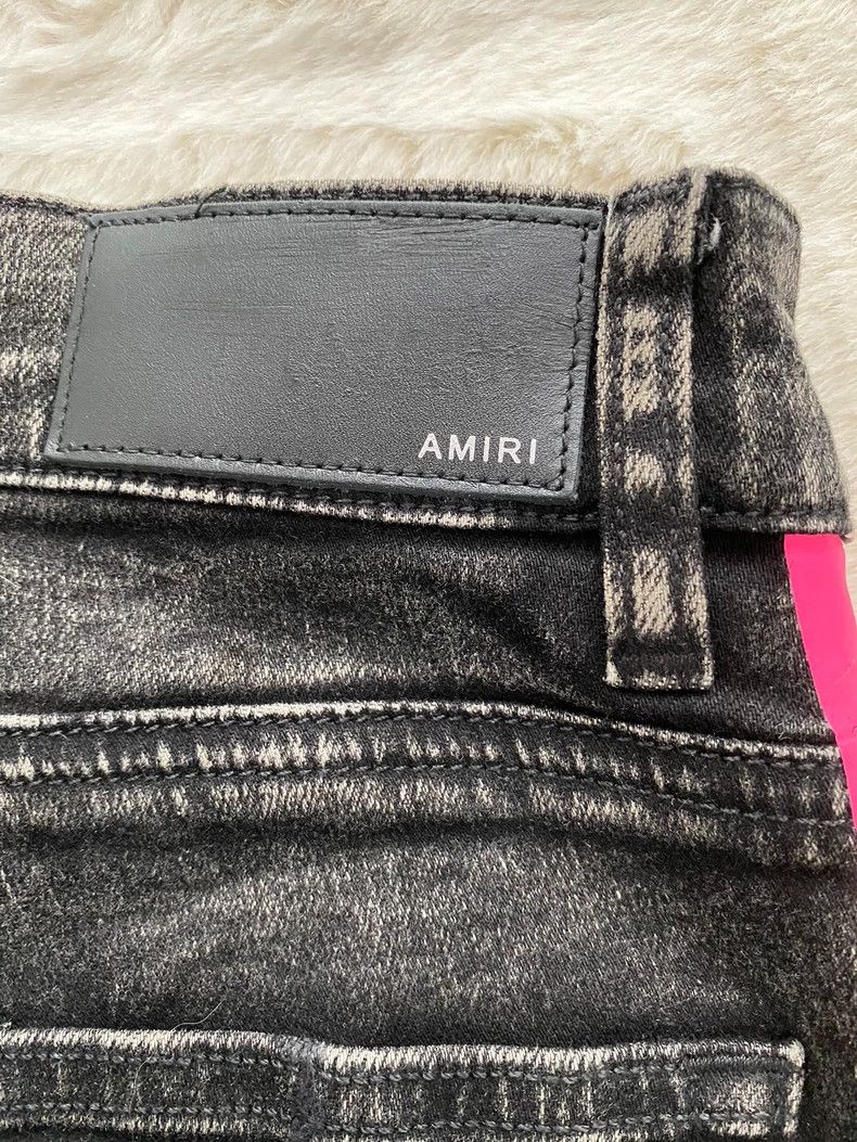 Amiri Amiri Black and Pink Side Stripe Destroyed Jean Size US 31 - 3 Thumbnail
