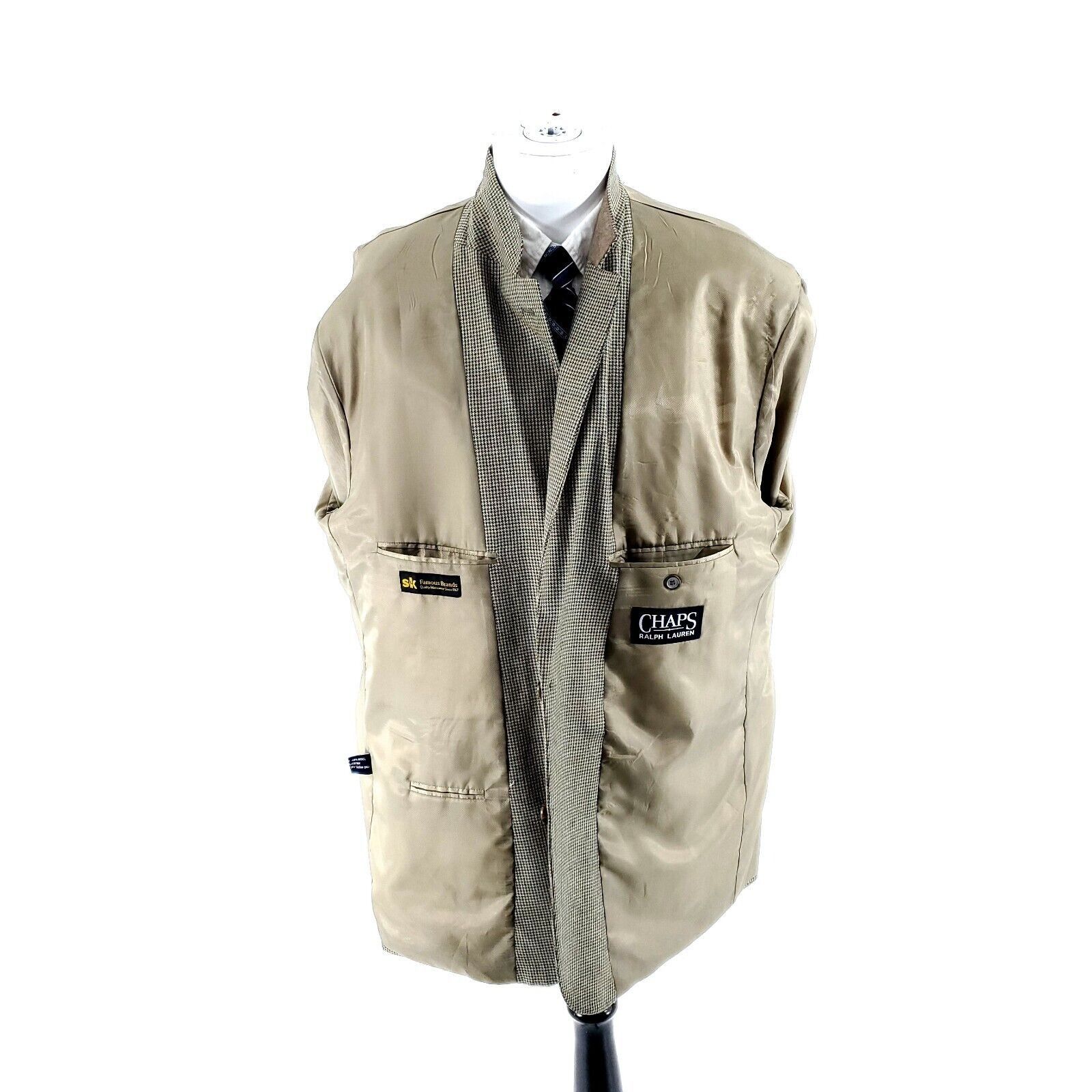 Ralph Lauren Chaps Ralph Lauren Silk Tool 2 Button Sport Coat 48L Blue Br Size 48L - 11 Thumbnail