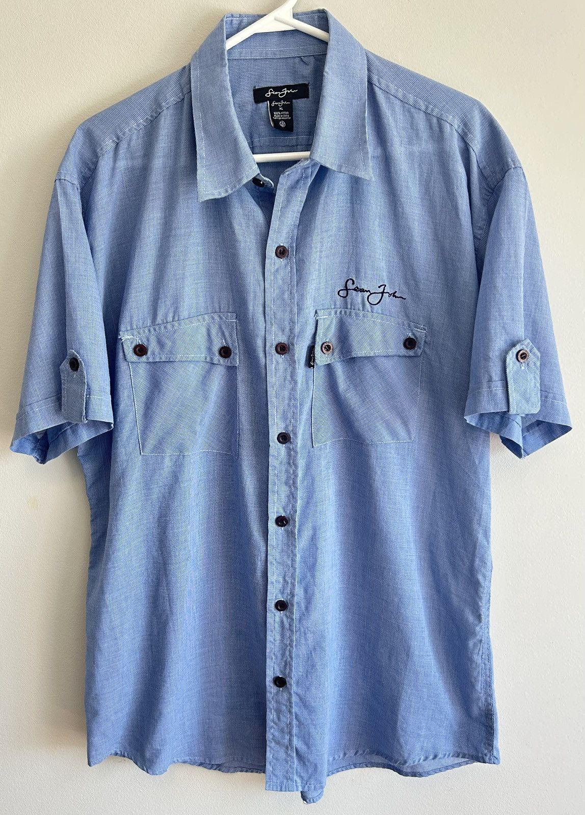Sean John × Vintage Vintage Sean John Men’s Blue Button Up Shirt Size XL Size US XL / EU 56 / 4 - 1 Thumbnail
