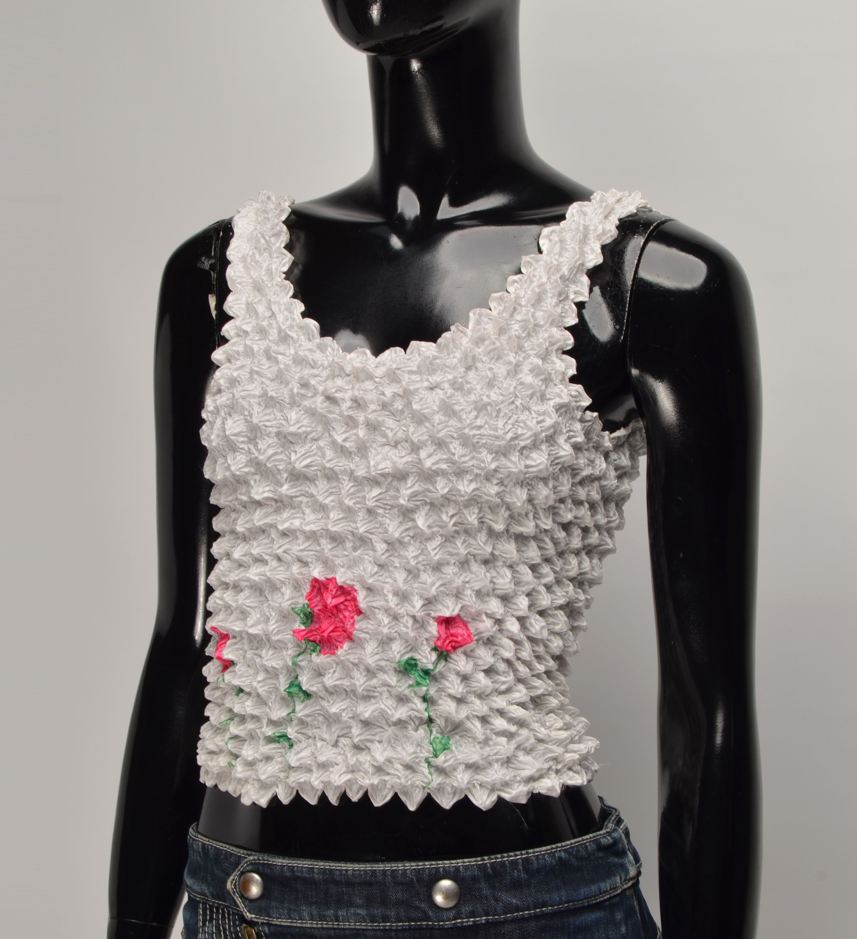 Other Y2K Textured Coquette Fairy Stretch Crinkle Top Size S / US 4 / IT 40 - 2 Thumbnail