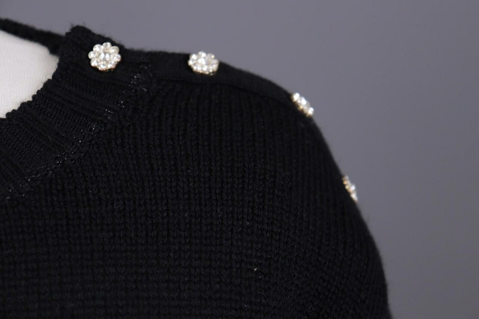 Designer Princess Goes Hollywood Black Knit Sweater Size 36 Size M / US 6-8 / IT 42-44 - 5 Thumbnail
