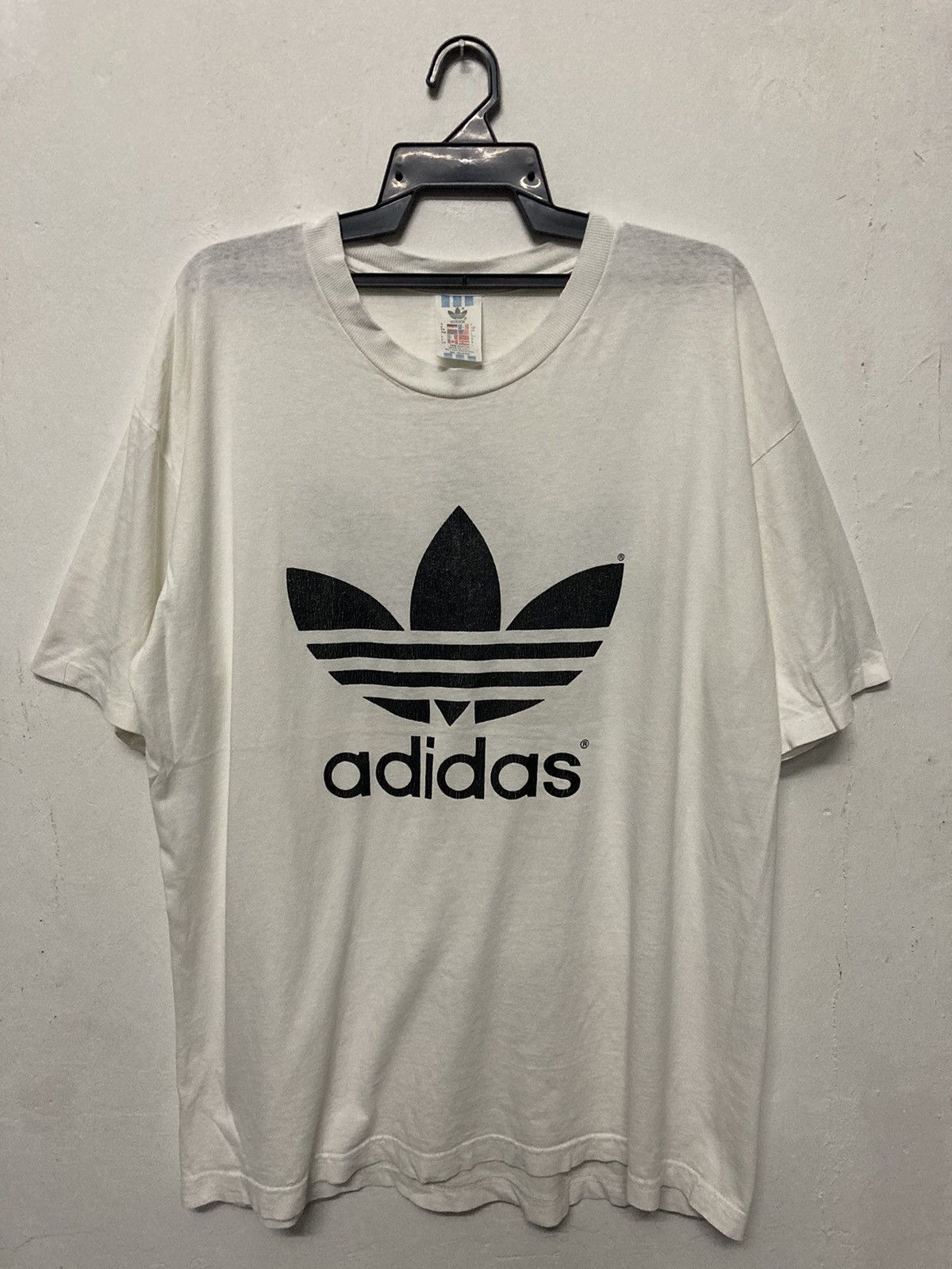 Vintage Adidas Trefoil Mirror Logo T-shirt