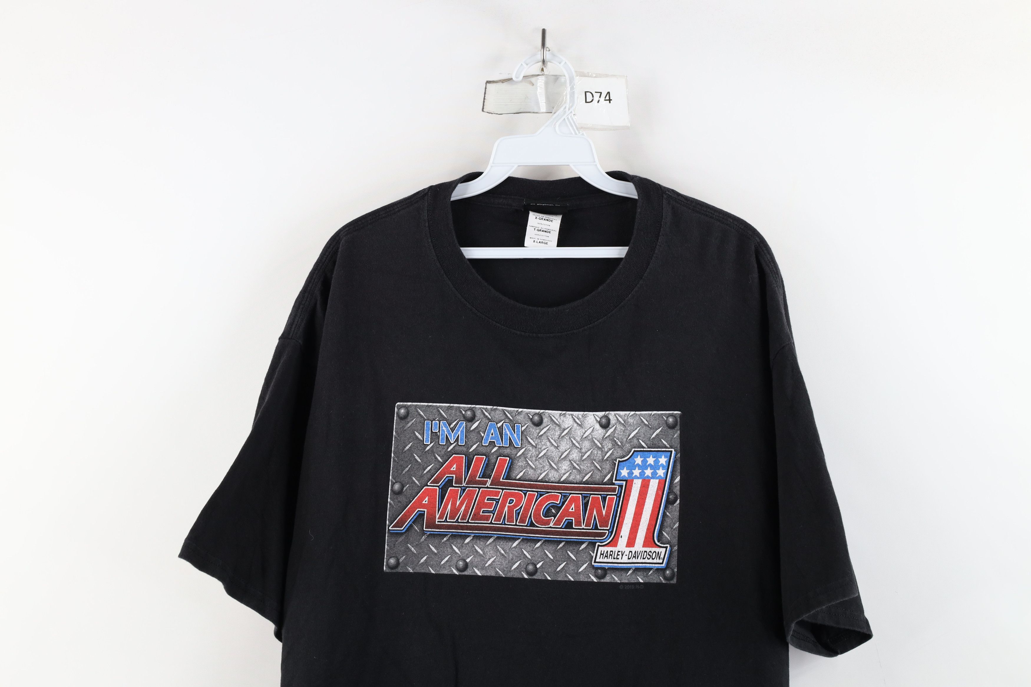 Harley Davidson × Vintage Vintage Harley Davidson All American Steel Plate T-Shirt Size US XL / EU 56 / 4 - 2 Thumbnail
