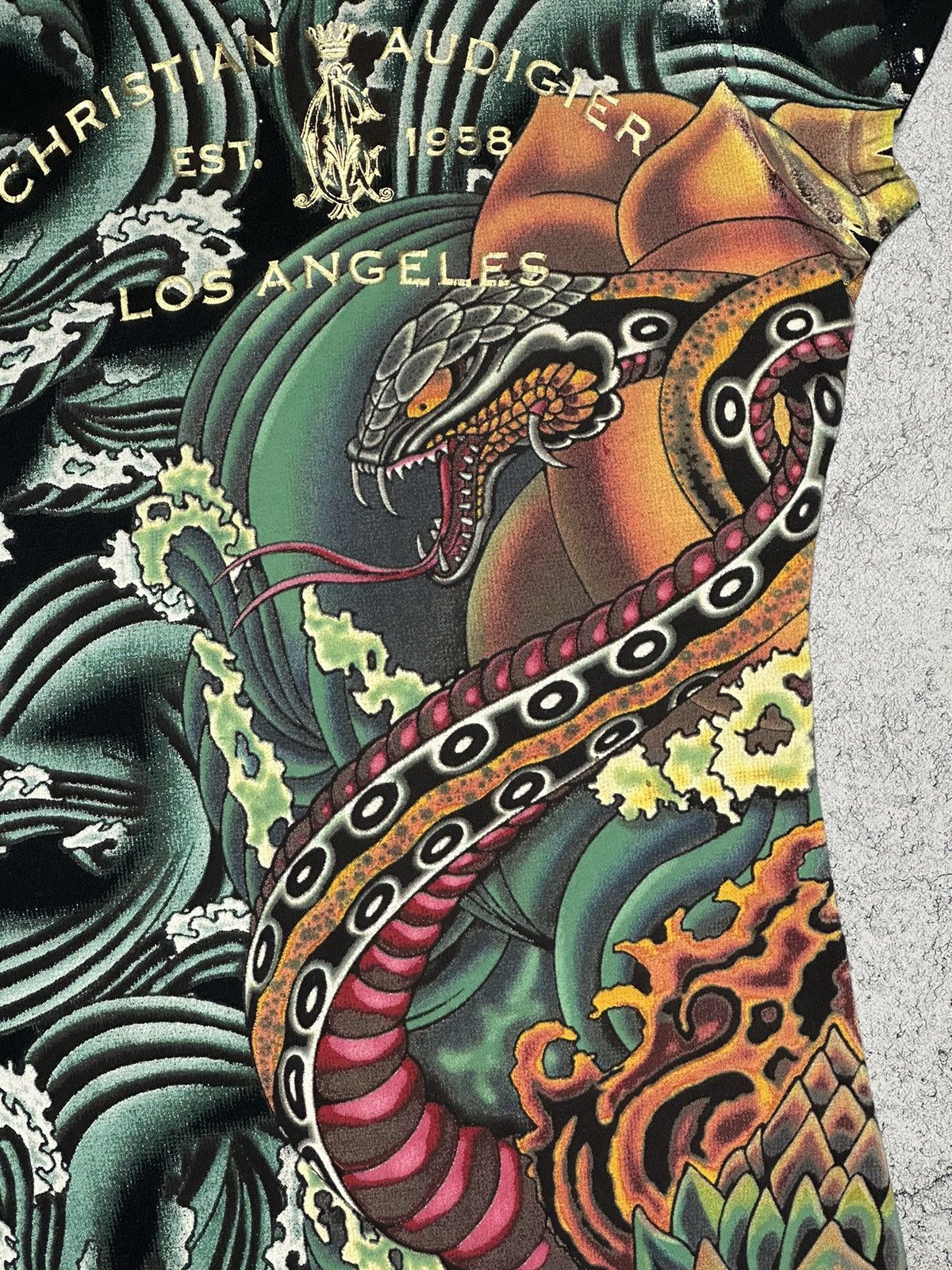 Christian Audigier × Ed Hardy × Vintage Ed Hardy Christian Audigier Snake Dress y2k all over print Size S / US 4 / IT 40 - 9 Thumbnail