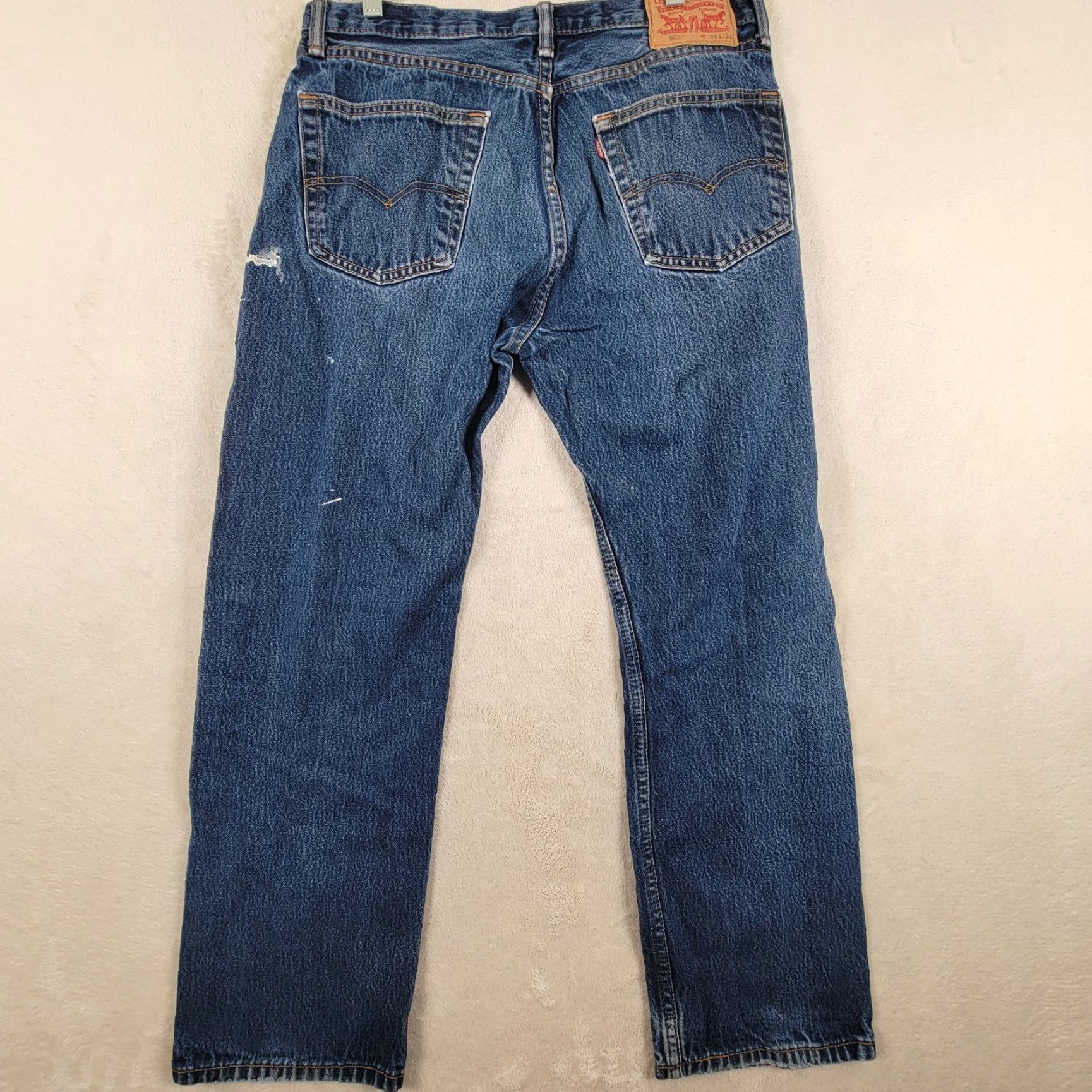 Levi's Levi's Jeans Men 34x30 505 Blue Denim Straight Regular 5-Pocket N/A Size US 34 / EU 50 - 4 Thumbnail