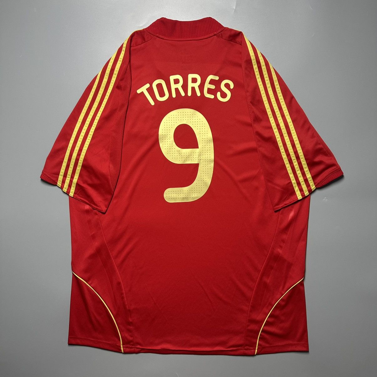 Adidas SPAIN ADIDAS 2008 EURO FOOTBALL HOME JERSEY #9 TORRES Size US XXL / EU 58 / 5 - 1 Thumbnail
