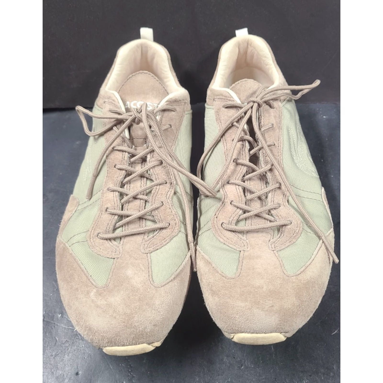 Lacoste VINTAGE Lacoste Raven Mix B61 Men’s Beige Sneaker Beige Leather Leather Lace Up Raven B61 90s Mens Sneakers Travel Activewear Casual Size US 10 / EU 43 - 3 Thumbnail