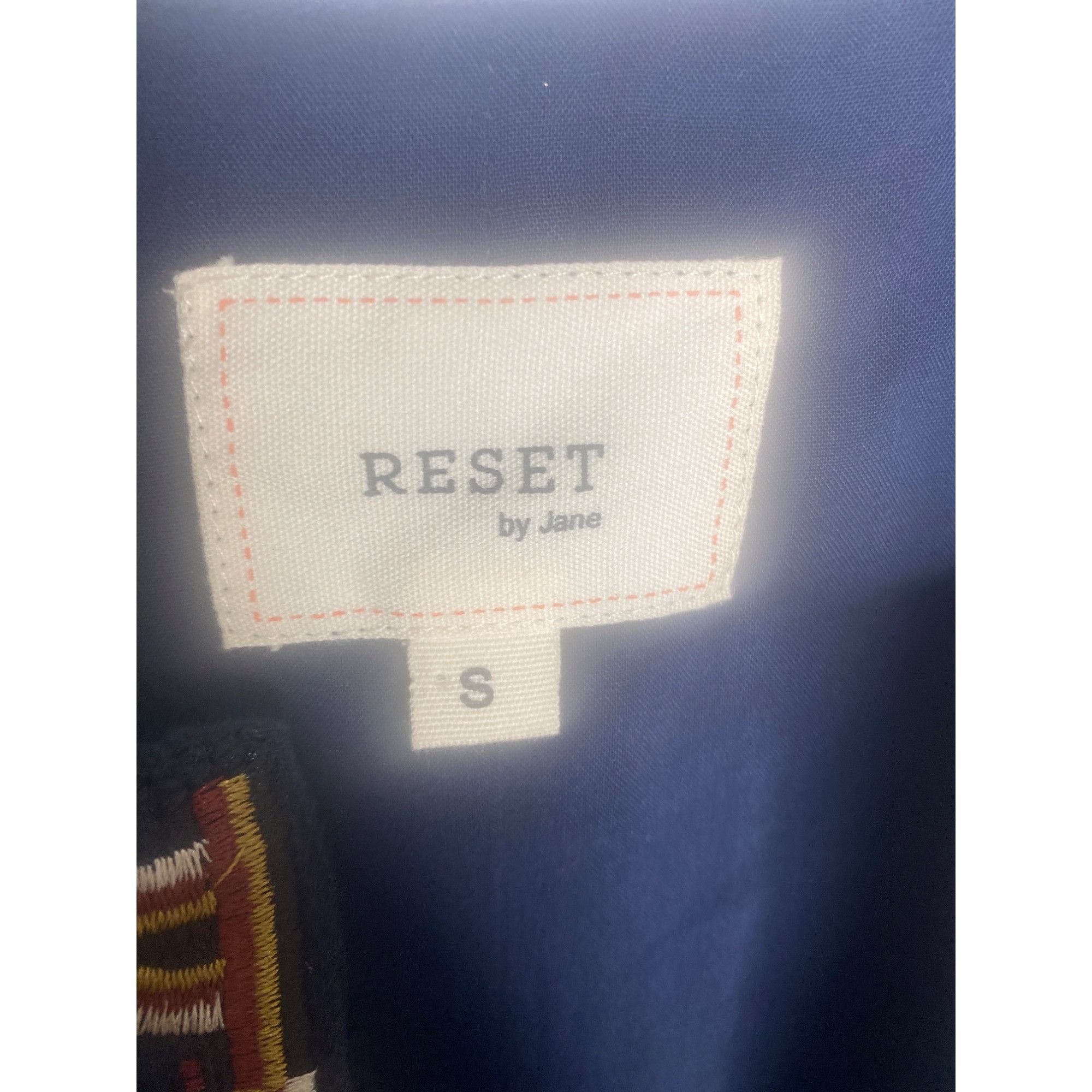 Anthropologie RESET BY JANE WOMEN'S BLUE EMBROIDERED COTTON BOHEMIAN DRESS Size S / US 4 / IT 40 - 6 Thumbnail