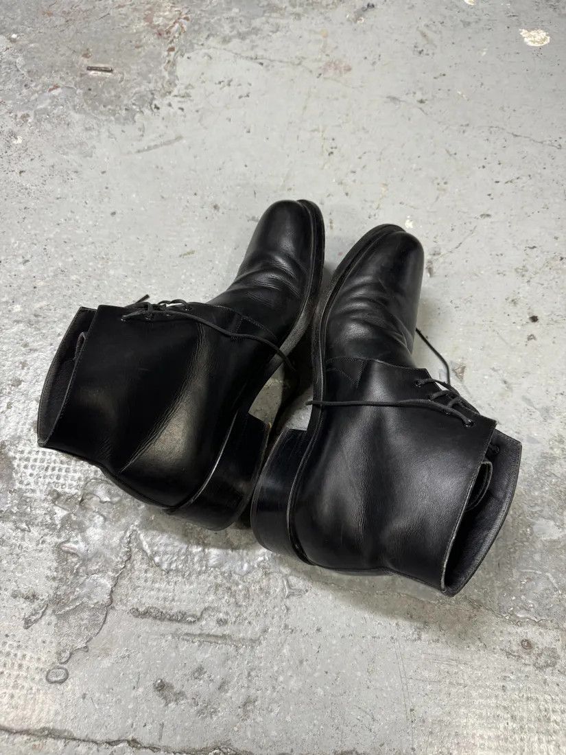 Designer × Vintage 2000s Gianni Versace Black Leather Boots Size US 8 / IT 38 - 4 Thumbnail