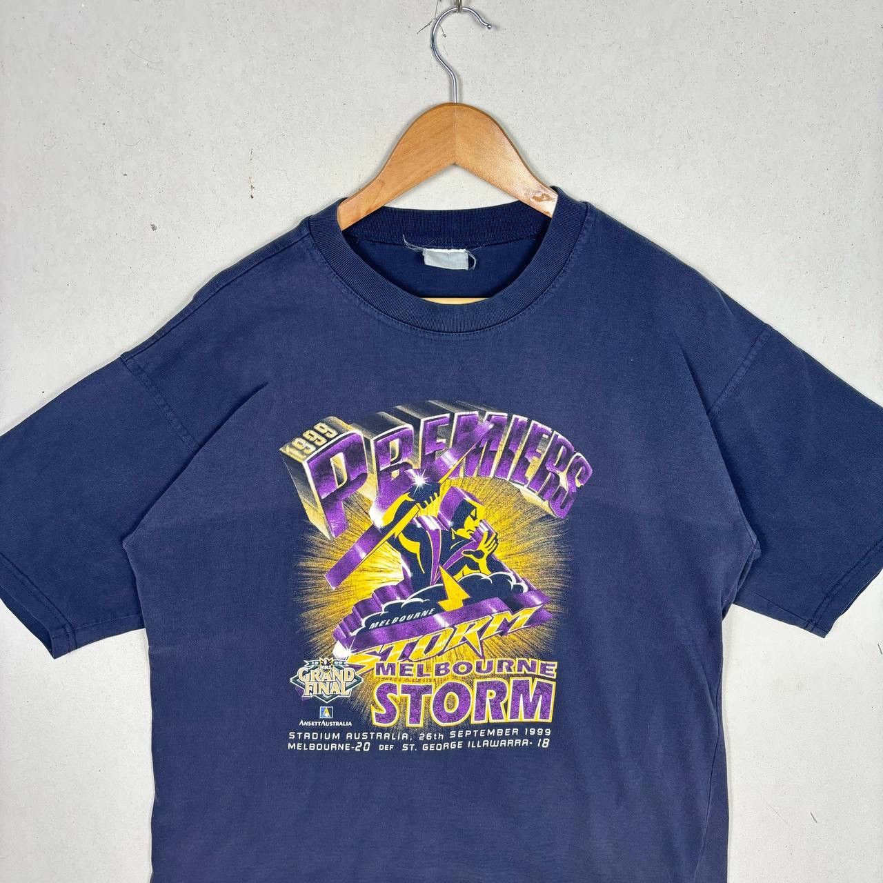 Vintage Vintage 1999 Melbourne Storm Grand Final NRL Rugby Tshirt Size US XL / EU 56 / 4 - 3 Thumbnail