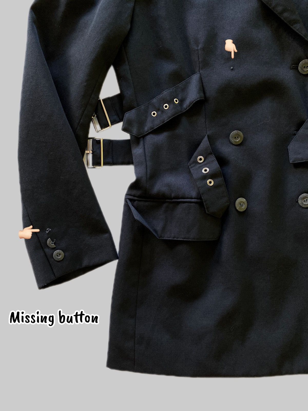 Jean Paul Gaultier ARCHIVES❗️Vintage Junior Gaultier Buckle Wool Blazer Size M / US 6-8 / IT 42-44 - 7 Thumbnail