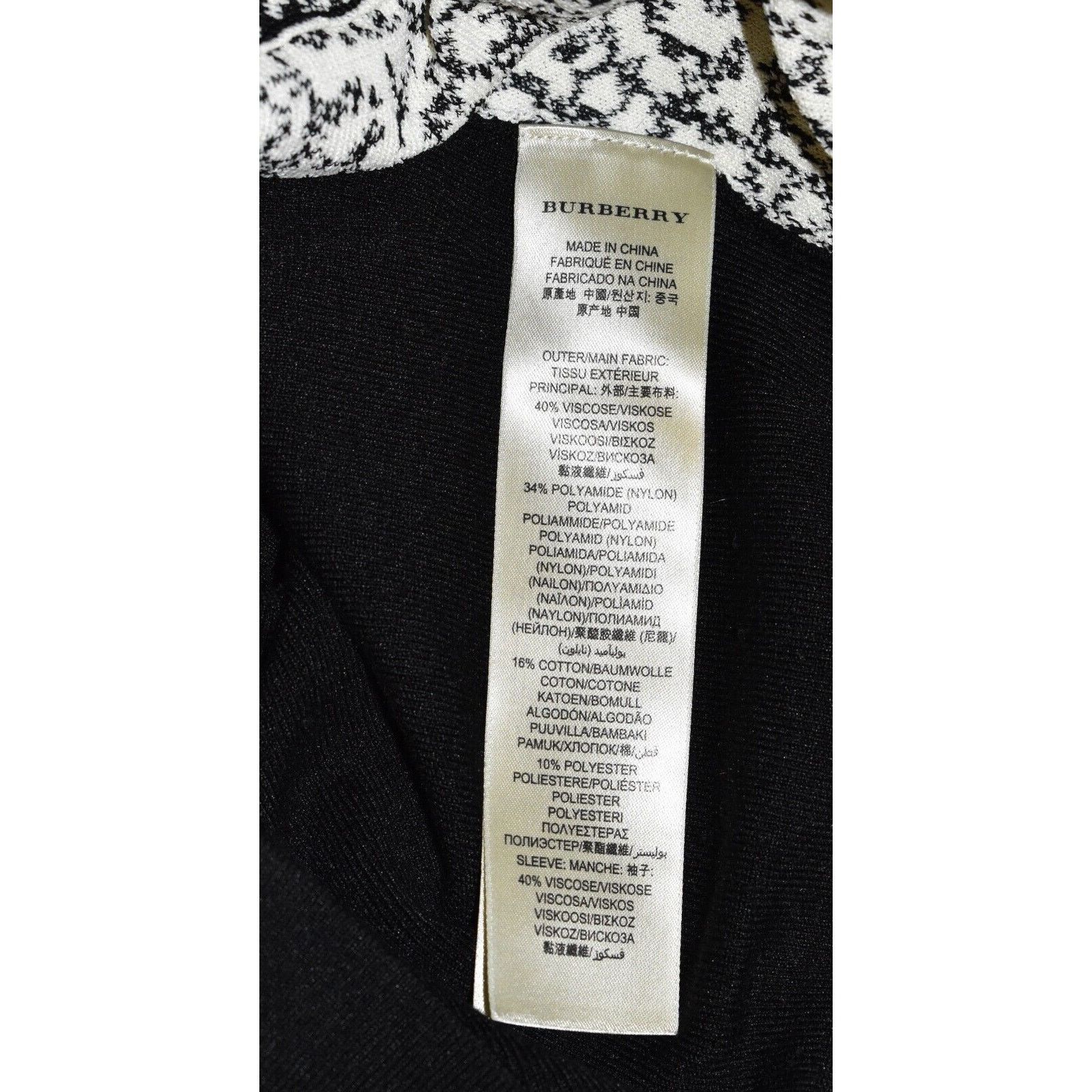 Burberry BURBERRY LONDON Black White Knit Long Sleeve Dress Size M Size M / US 6-8 / IT 42-44 - 5 Thumbnail