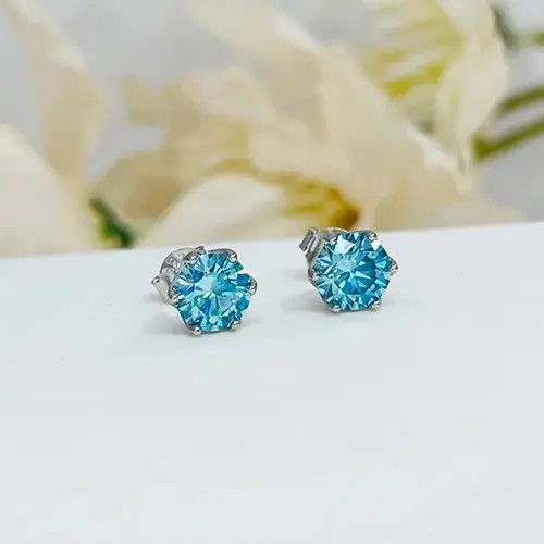 Jewelry Higuchi x Mirei 1CT Blue Color Moissanite Earring Size ONE SIZE - 5 Thumbnail
