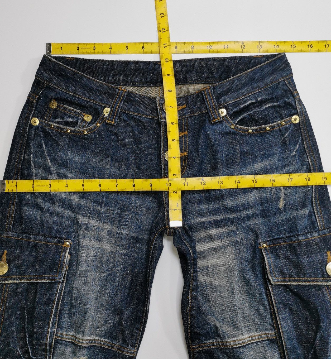 Japanese Brand Alice Parachute Distressed Cargo Denim Jeans Size 29" - 10 Thumbnail