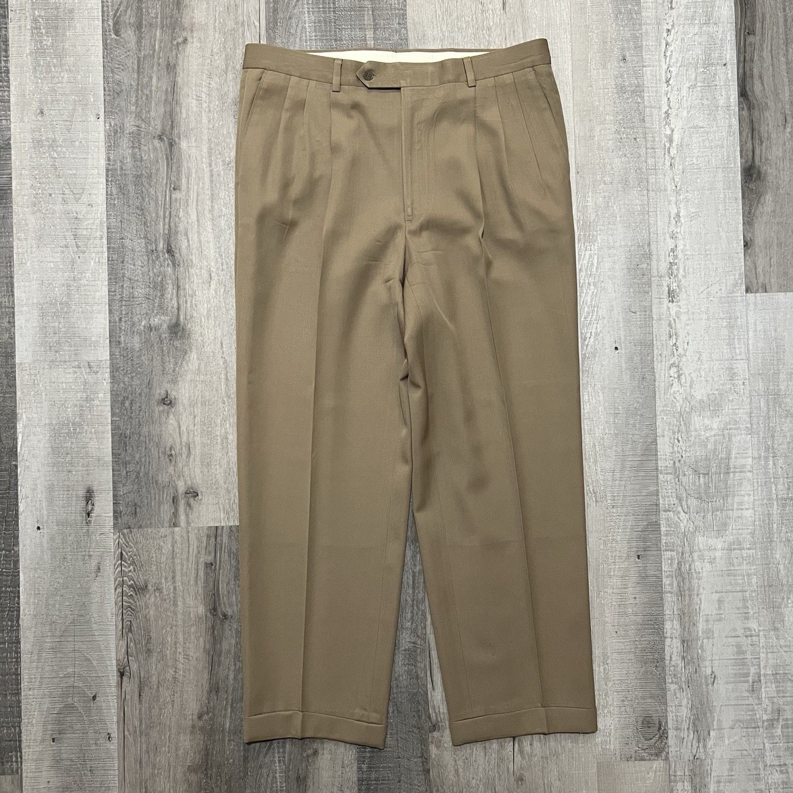Givenchy VTG Givenchy Monsieur Pants 36R Beige Wide Dress Trouser USA Size US 36 / EU 52 - 1 Thumbnail