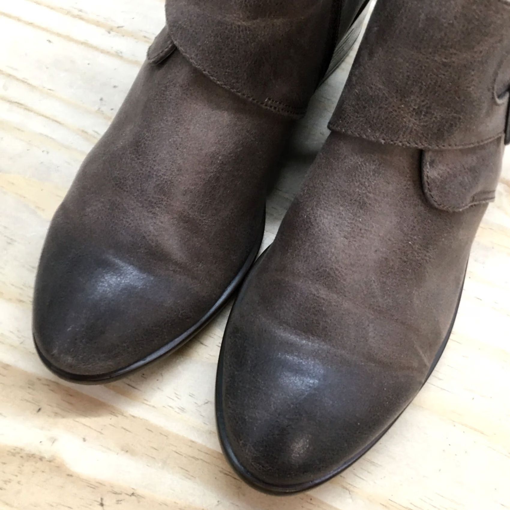 Vintage Aerosoles Boots Womens 9 M Urban Myth Ankle Bootie Brown Monk Strap Casual Block Heel Size US 9 / IT 39 - 4 Thumbnail