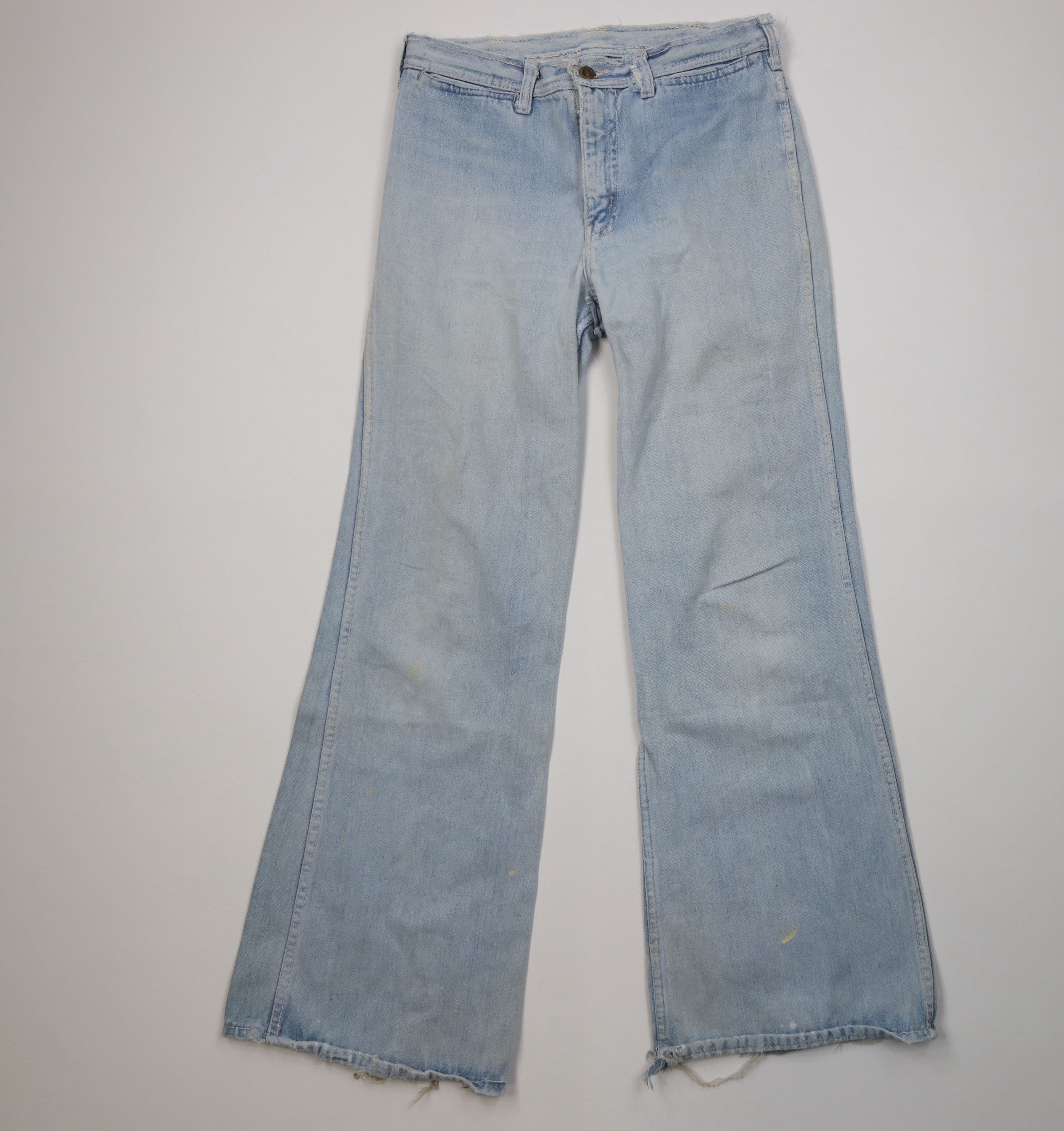 Vintage 70s Hang Ten Surfing Bell Bottoms Denim Jeans Blue