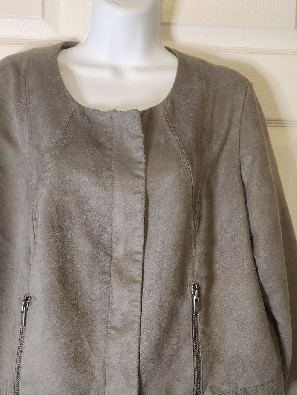 Worthington Worthington Gray Ultrasuede Jacket Size XL / US 12-14 / IT 48-50 - 2 Thumbnail