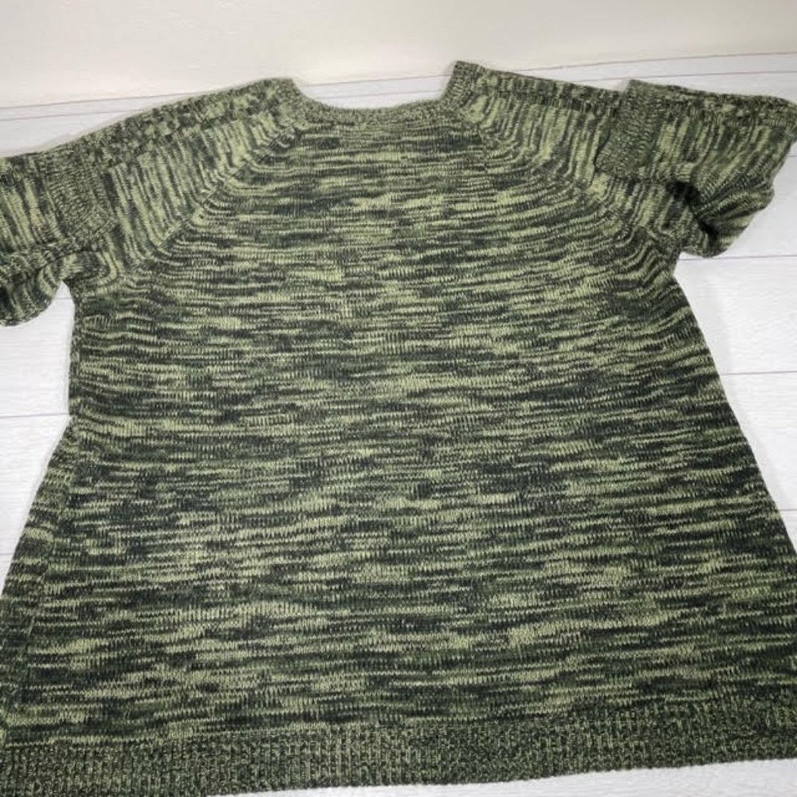 Other Jason Maxwell Green Cable Knit Short Sleeve Sweater 2X Size XXL / US 16-18 / IT 52-54 - 11 Thumbnail
