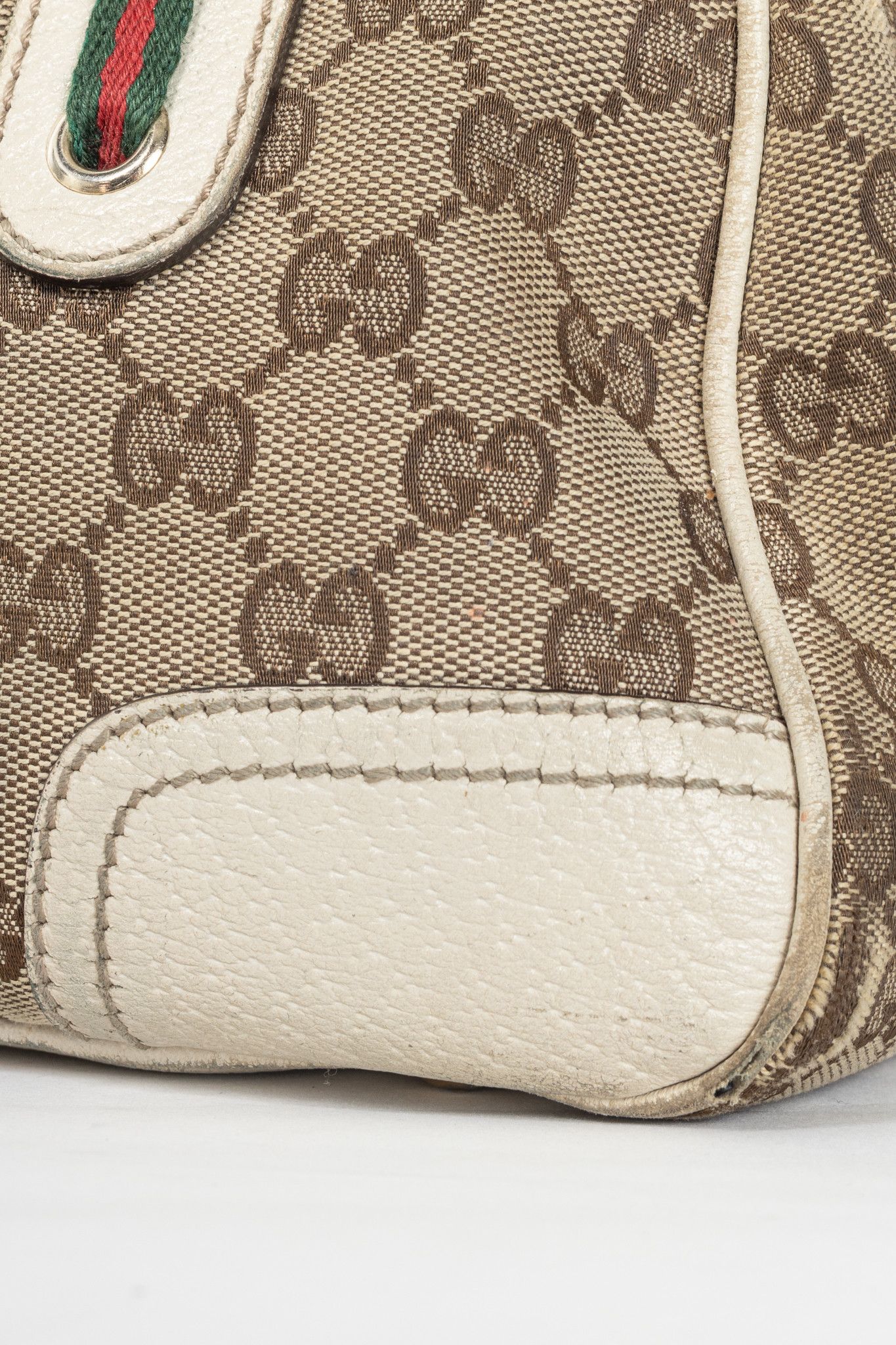 Gucci Gucci Princy Boston Beige & Ebony GG Canvas Web Handbag Size ONE SIZE - 9 Thumbnail