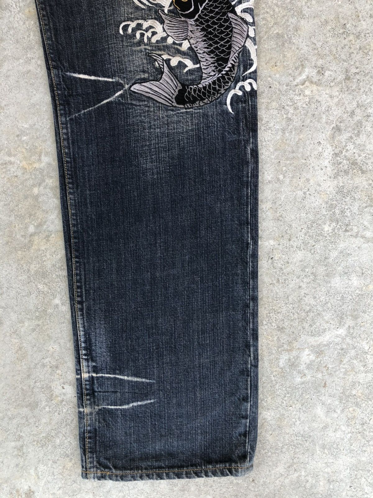 Karakuri Tamashii Karakuri Tamashii Embroidered Jeans Distressed Jeans Size US 31 - 7 Thumbnail