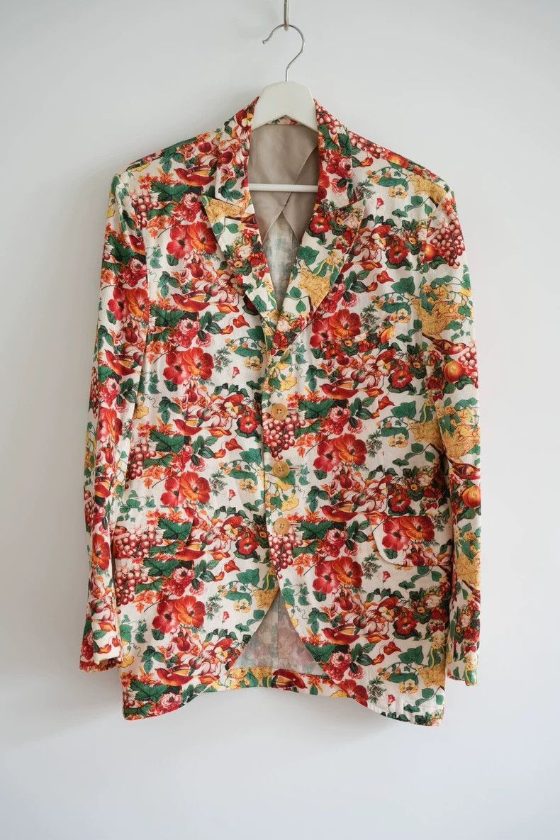 Yohji Yamamoto Yohji Yamamoto Floral Pattern Suit Jacket by Yohji Yamamot Size US M / EU 48-50 / 2 - 1 Thumbnail