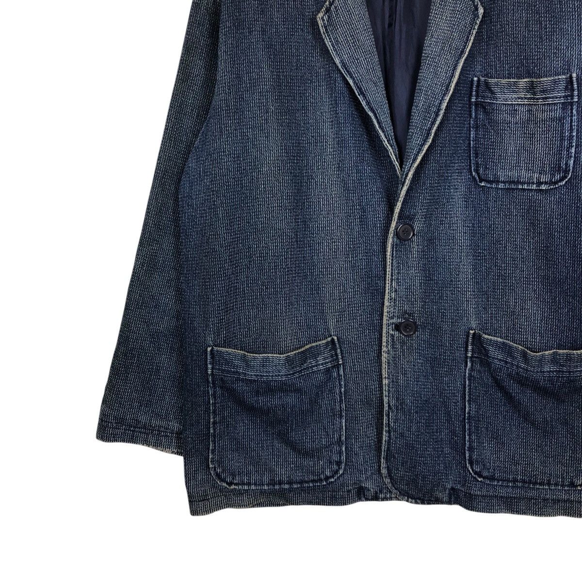 Indigo 📌Vintage Denim Indigo Chore Jacket Vivreclub Issey Miyake Size US L / EU 52-54 / 3 - 5 Thumbnail