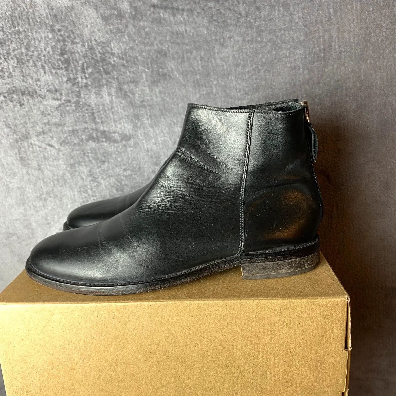 Designer × MoMA Moma black leather zip boots Made in italy Size US 7 / EU 40 - 2 Thumbnail