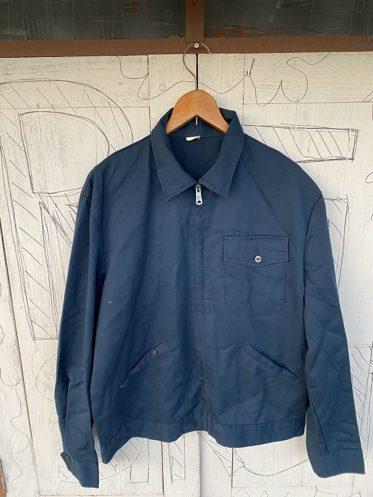 Vintage Lee ERIC workwear jacket Navy and Blue Jacket vintage Size US L / EU 52-54 / 3 - 3 Thumbnail