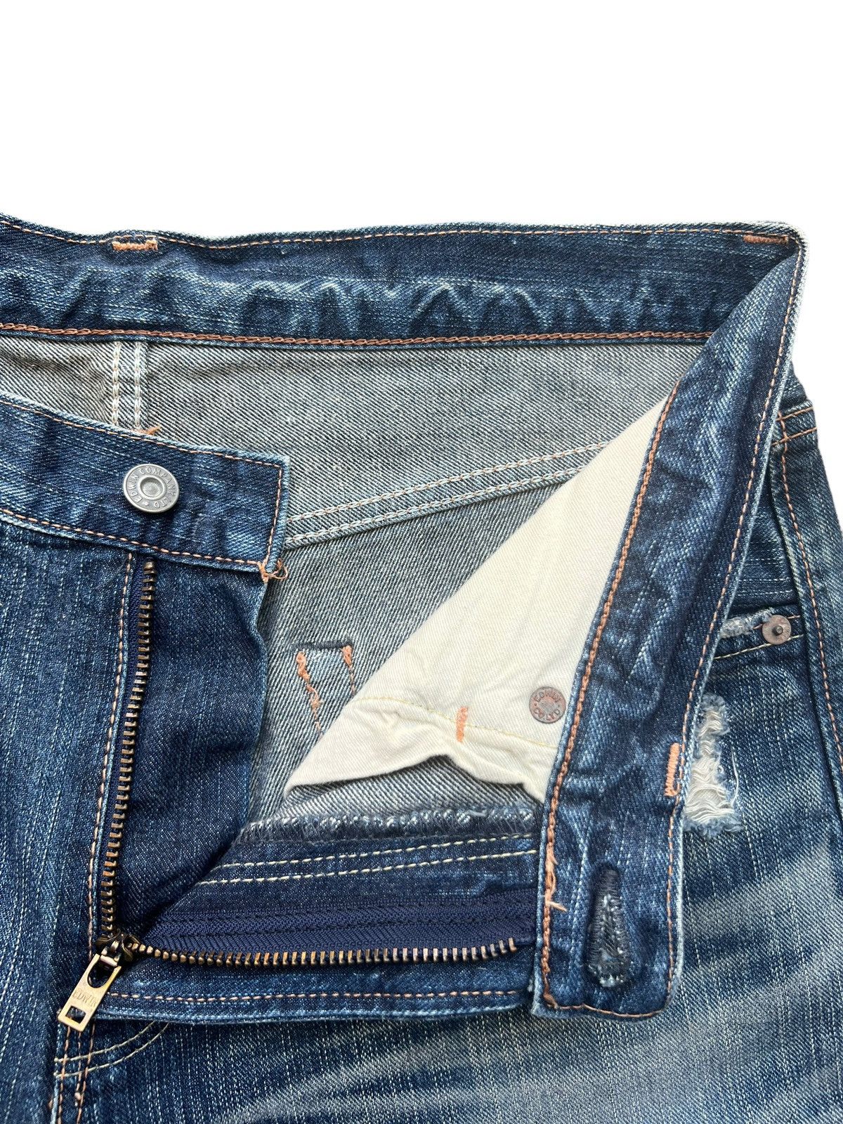 Edwin Vintage Edwin Distressed Ripped Patchwork Denim Jeans 34x32 Size US 34 / EU 50 - 10 Thumbnail