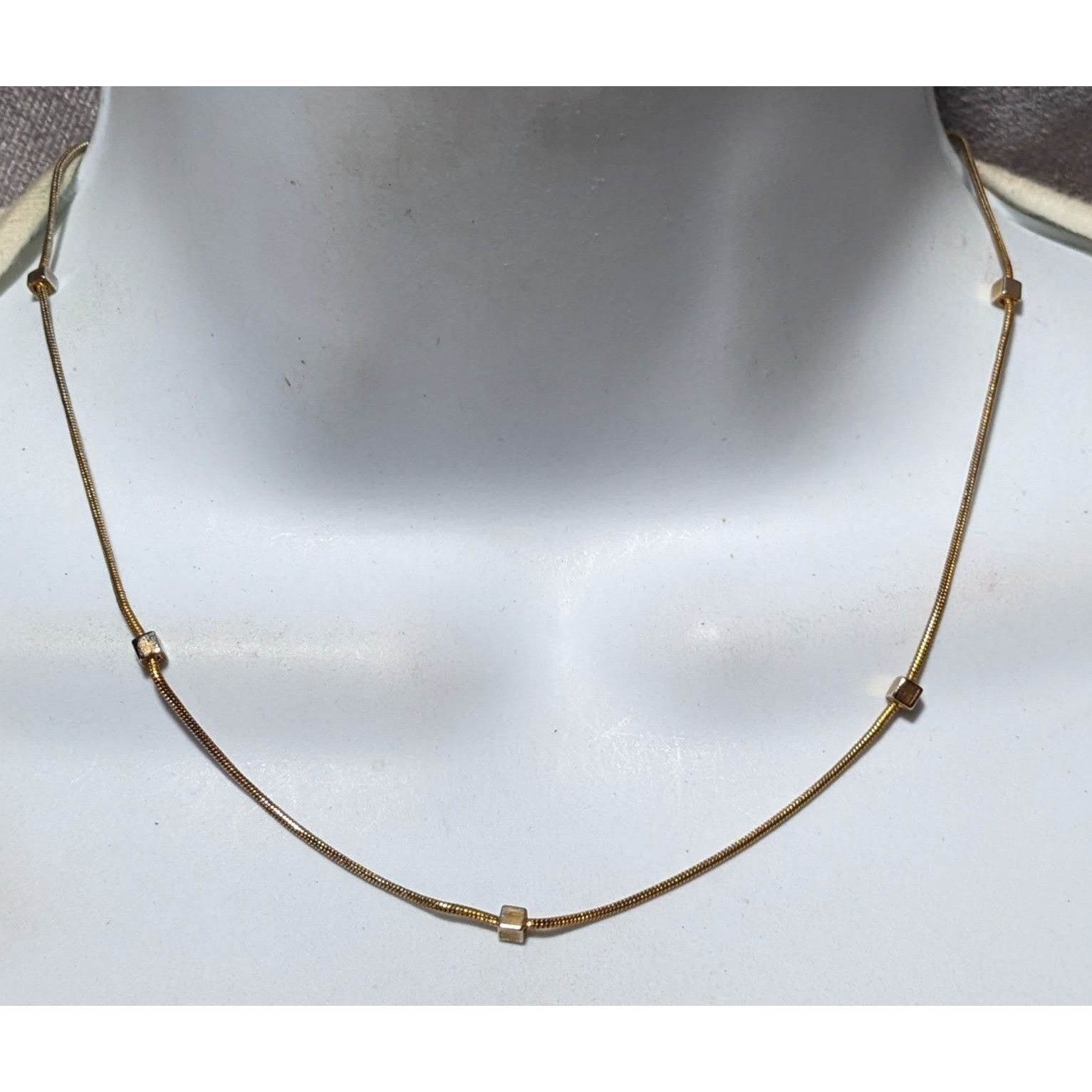 Other Minimalist Gold Chain Square Beaded Station Necklace Size ONE SIZE - 5 Thumbnail