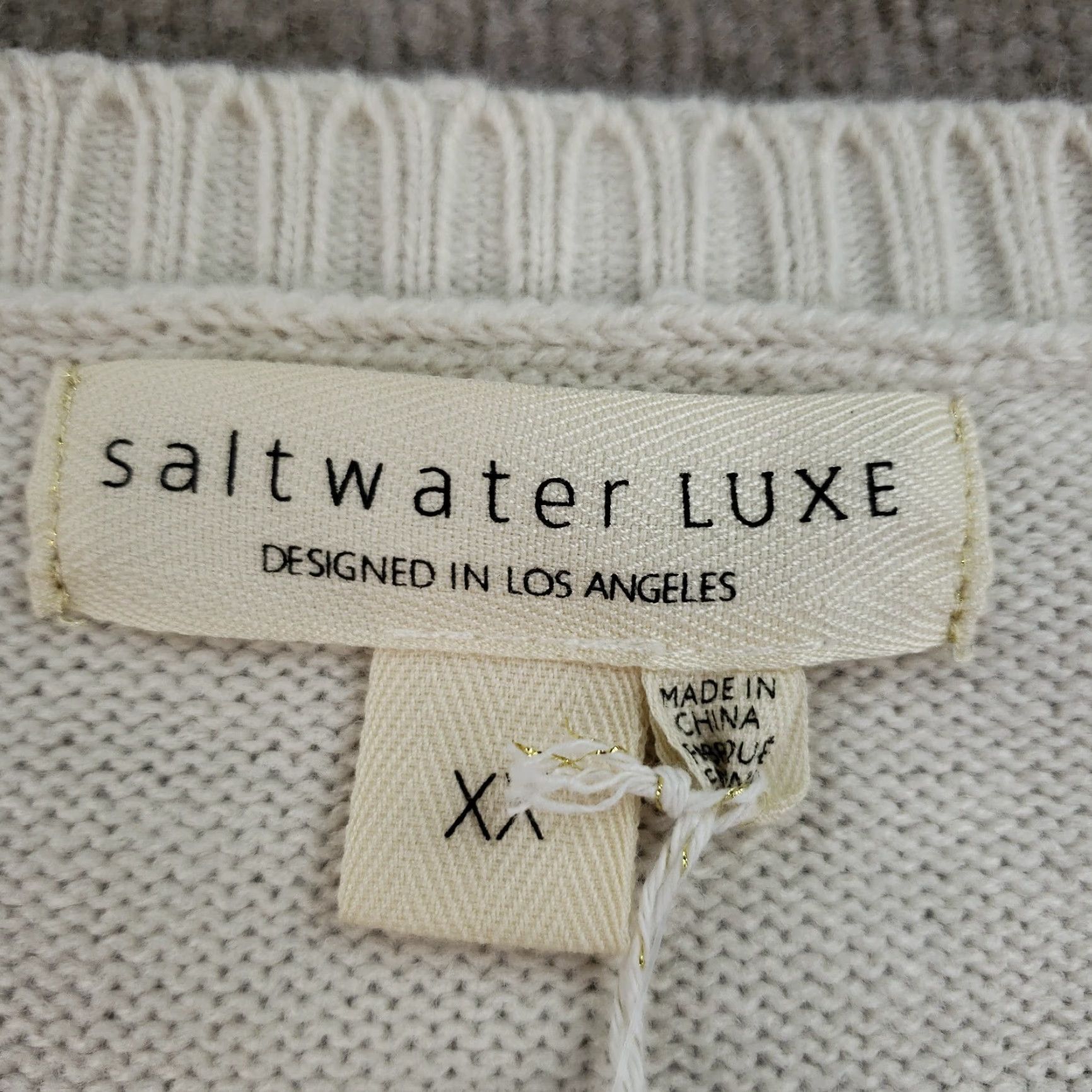 Vintage Saltwater Luxe Beige Crew Neck Pullover Sweater Womens 2X Long Sleeve Acrylic Knit Casual Size XXL / US 16-18 / IT 52-54 - 5 Thumbnail