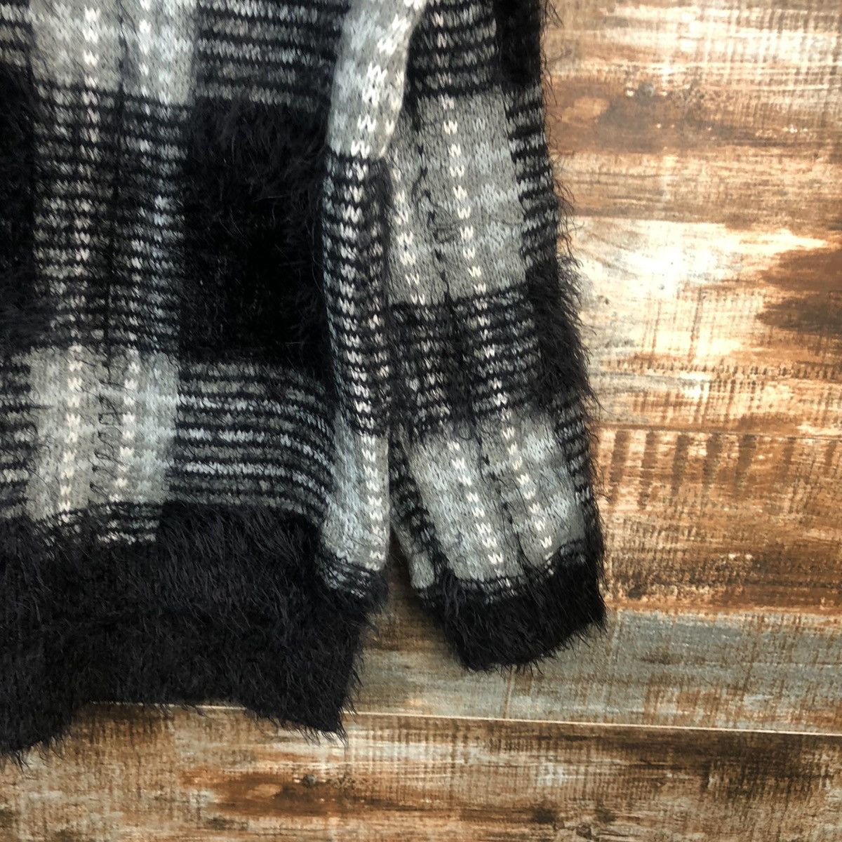 Homespun Knitwear × Japanese Brand DL Azul Black mohair shaggy fur Knitwear #C348 Size US M / EU 48-50 / 2 - 8 Thumbnail
