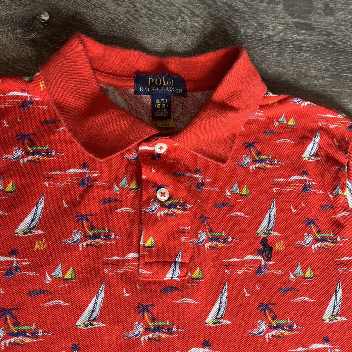 Polo Ralph Lauren × Ralph Lauren Polo Ralph Lauren Sailboat Cotton Mesh Print Polo Shirt Size US S / EU 44-46 / 1 - 3 Thumbnail