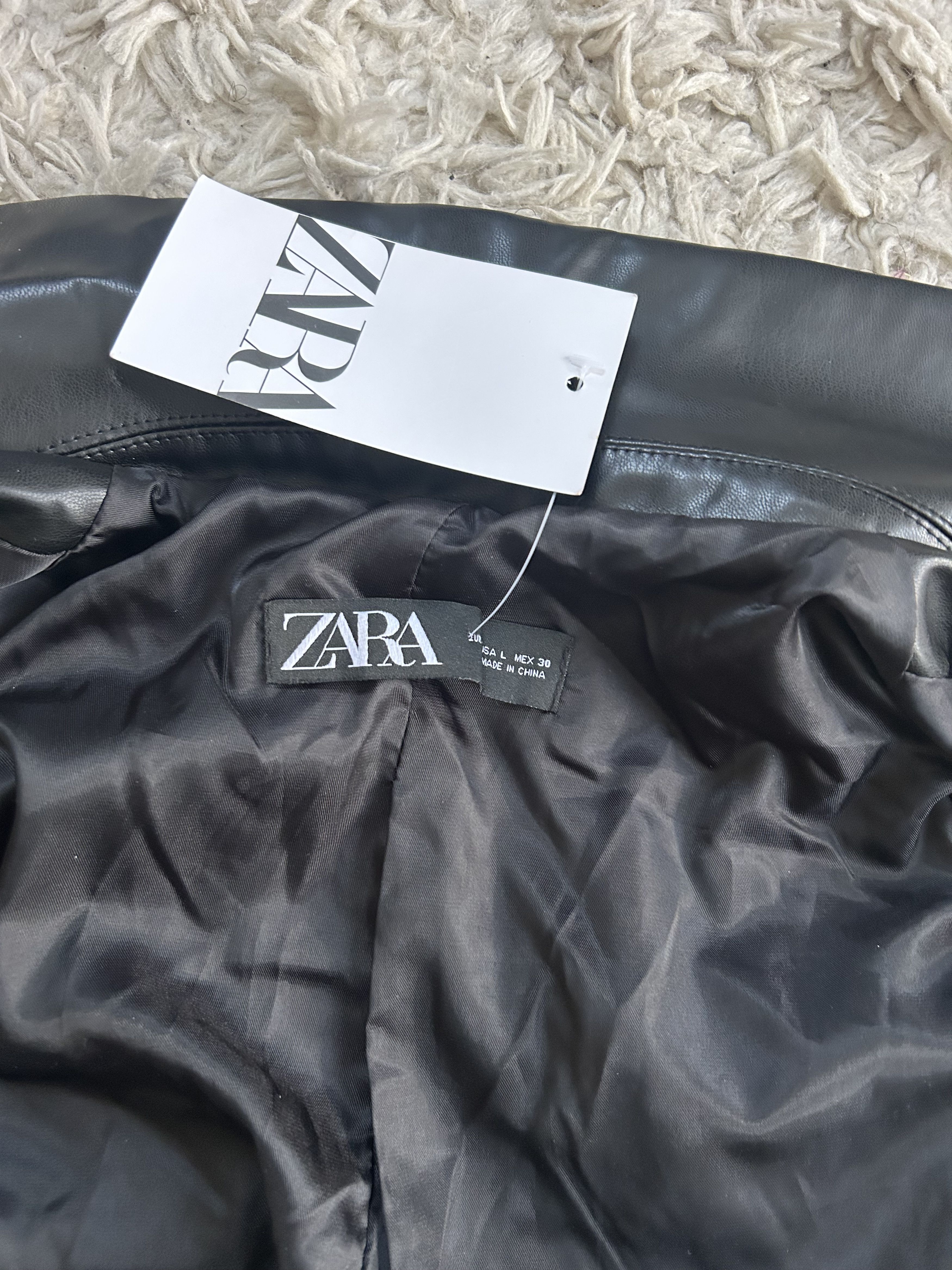 Zara Faux Leather Trench Coat Size L / US 10 / IT 46 - 3 Thumbnail
