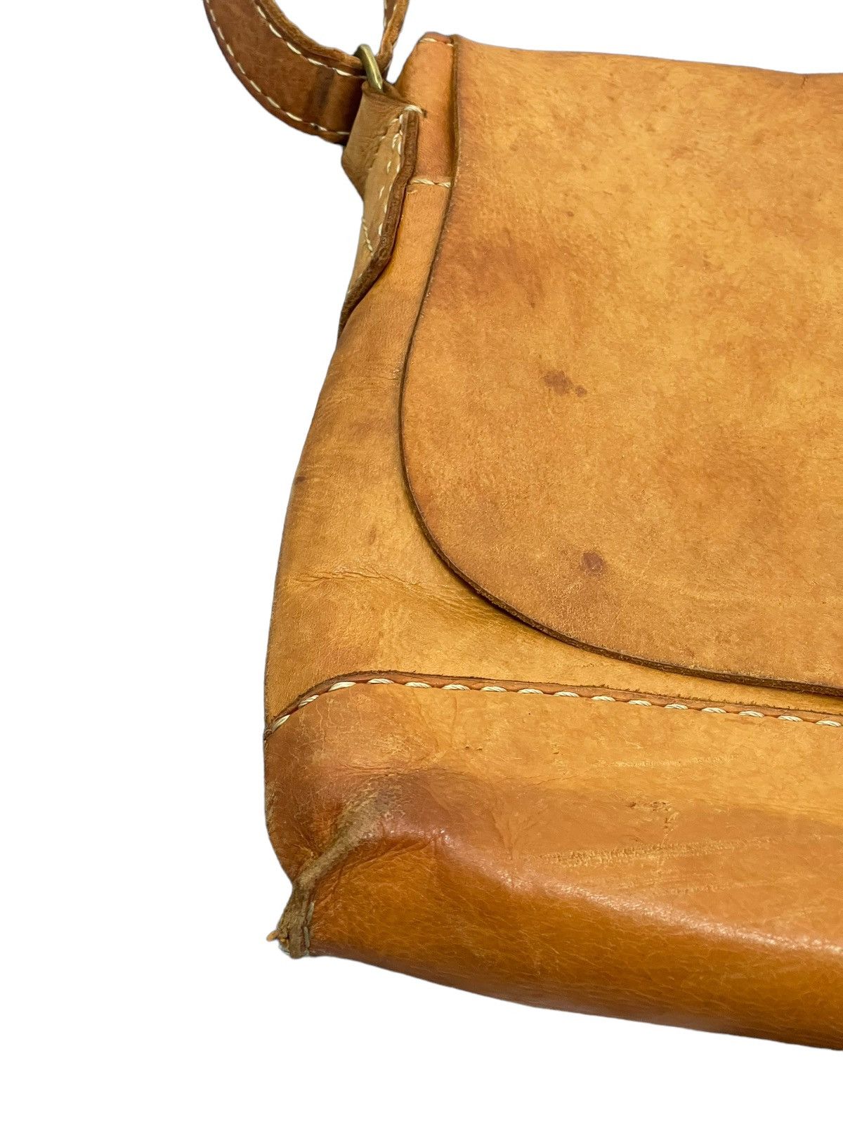 Genuine Leather Full Leather Patina Unknown Handmade Cross Body Bag 3🟩 Size ONE SIZE - 5 Thumbnail