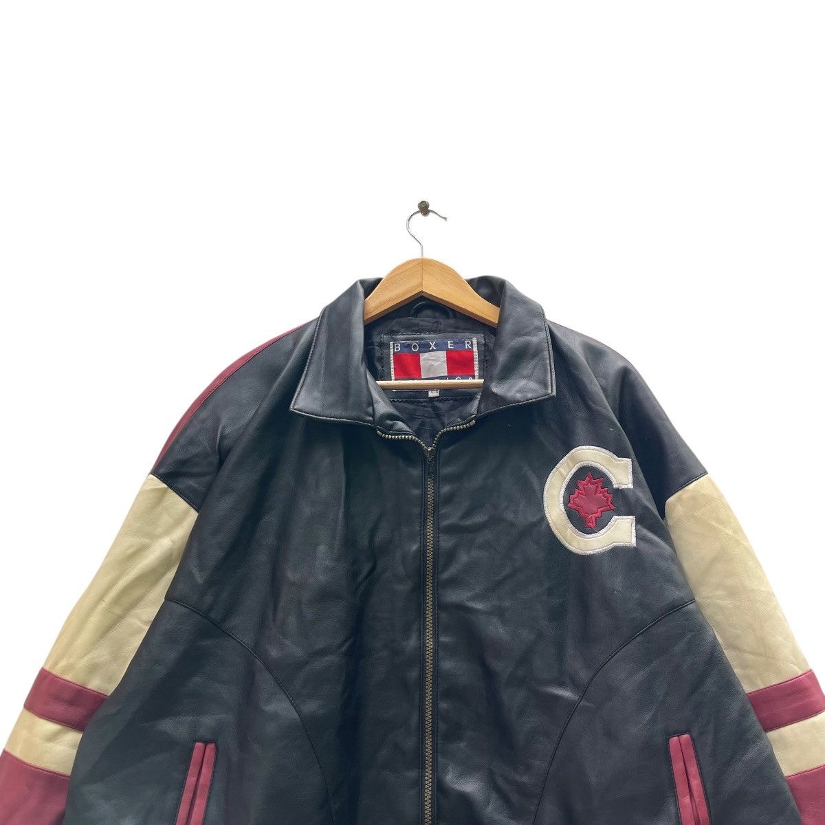 Vintage 💥Vintage Boxer American Big Log Canada Flag Jacket Size US XL / EU 56 / 4 - 3 Thumbnail