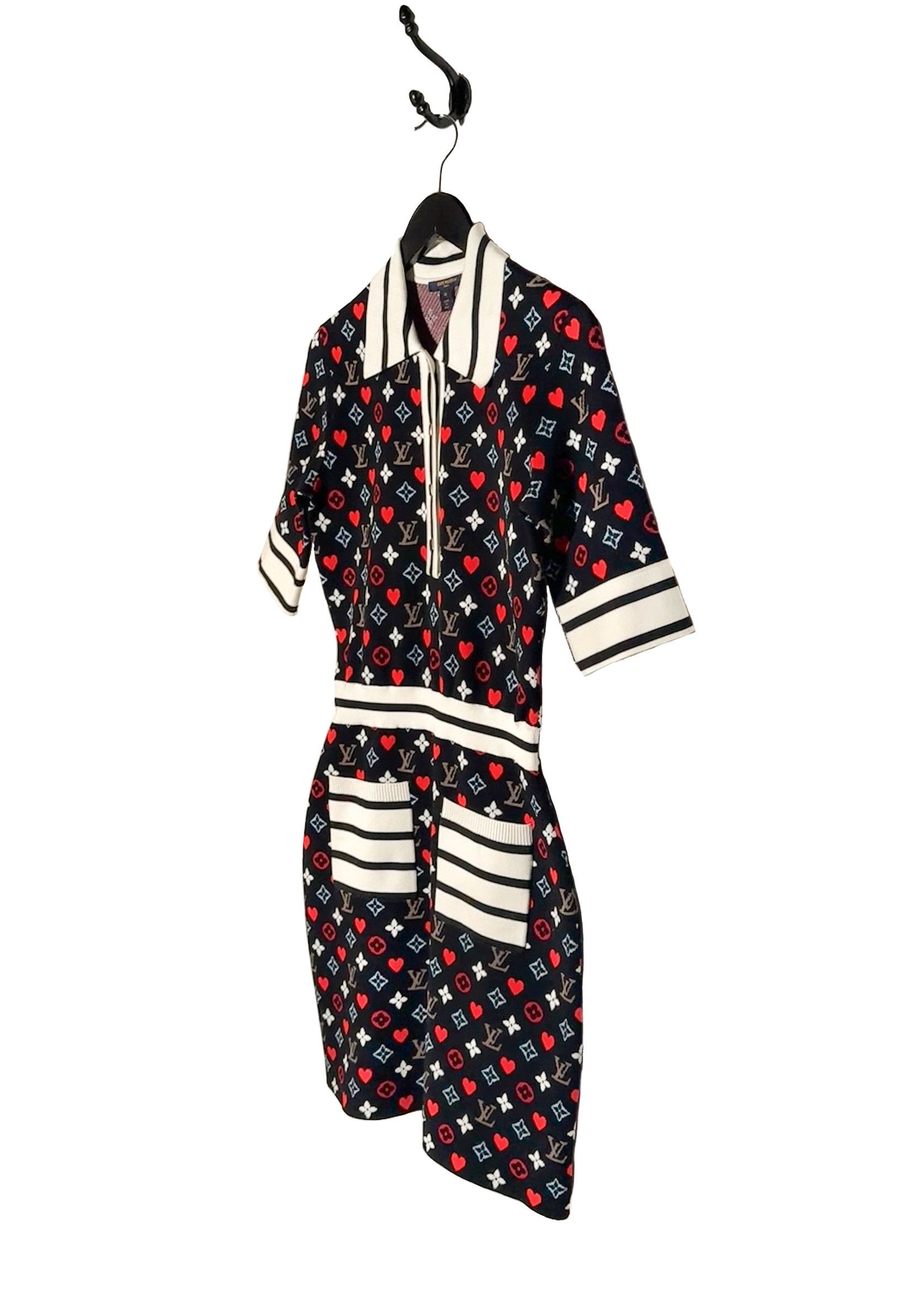 Louis Vuitton Louis Vuitton Black Monogram Heart Short Sleeves Polo Dress Size M / US 6-8 / IT 42-44 - 2 Thumbnail