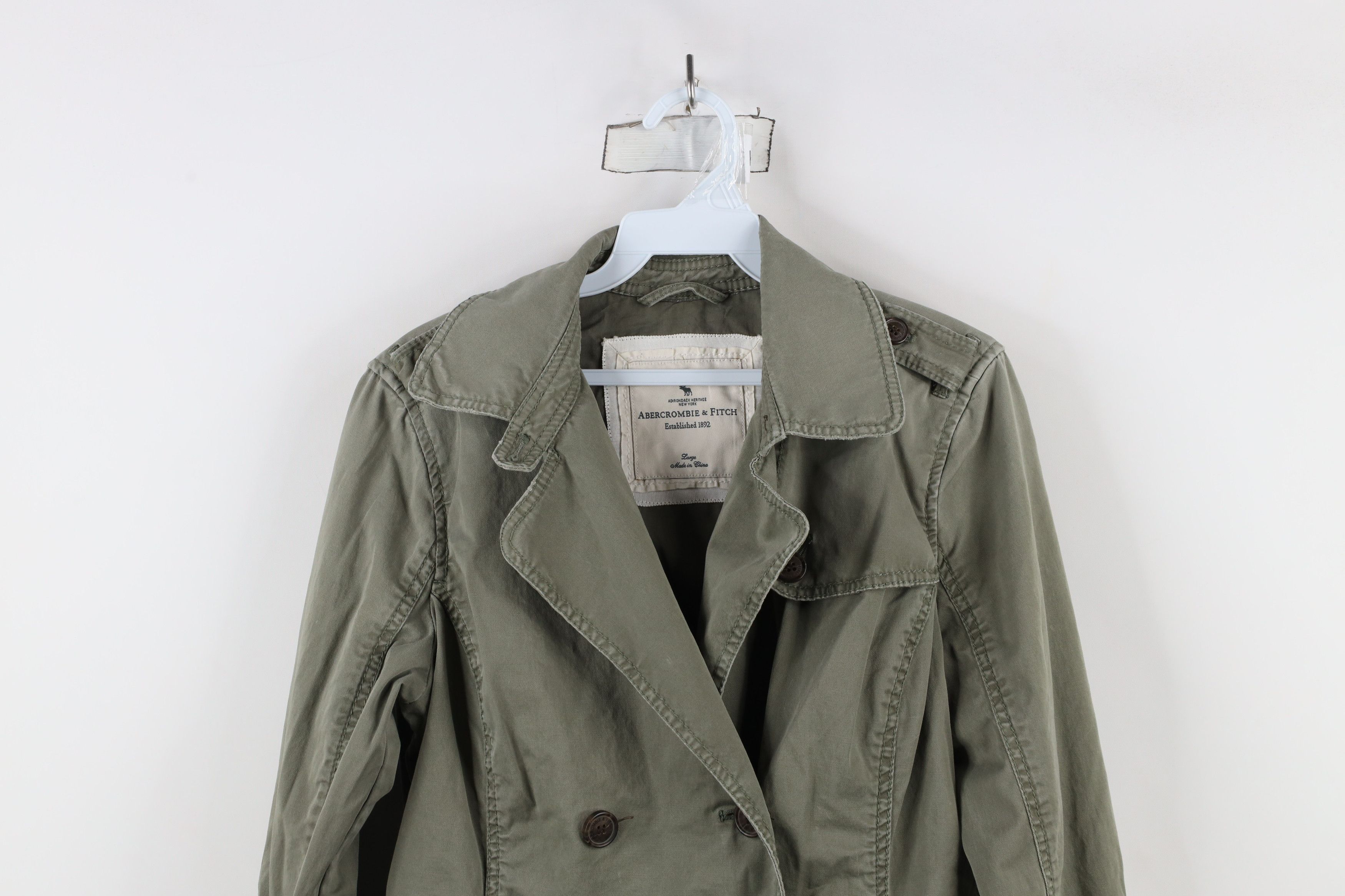 Abercrombie & Fitch × Vintage Vintage Y2K Abercrombie & Fitch Military Peacoat Trench Coat Size L / US 10 / IT 46 - 2 Thumbnail
