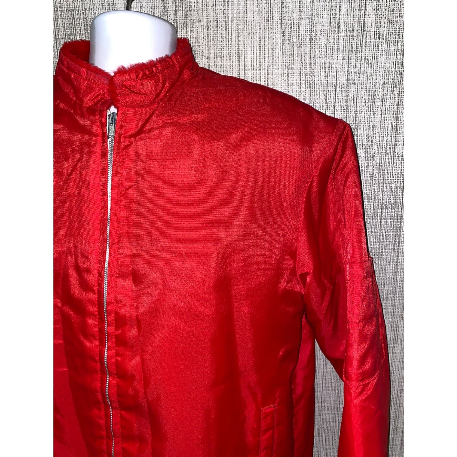 Vintage Lakes Jacket Mens Red Fleece Lined Full Zip Jacket Size M Regular Zip Mens Red Lakes Jacket Full Zip Jacket Size US M / EU 48-50 / 2 - 2 Thumbnail