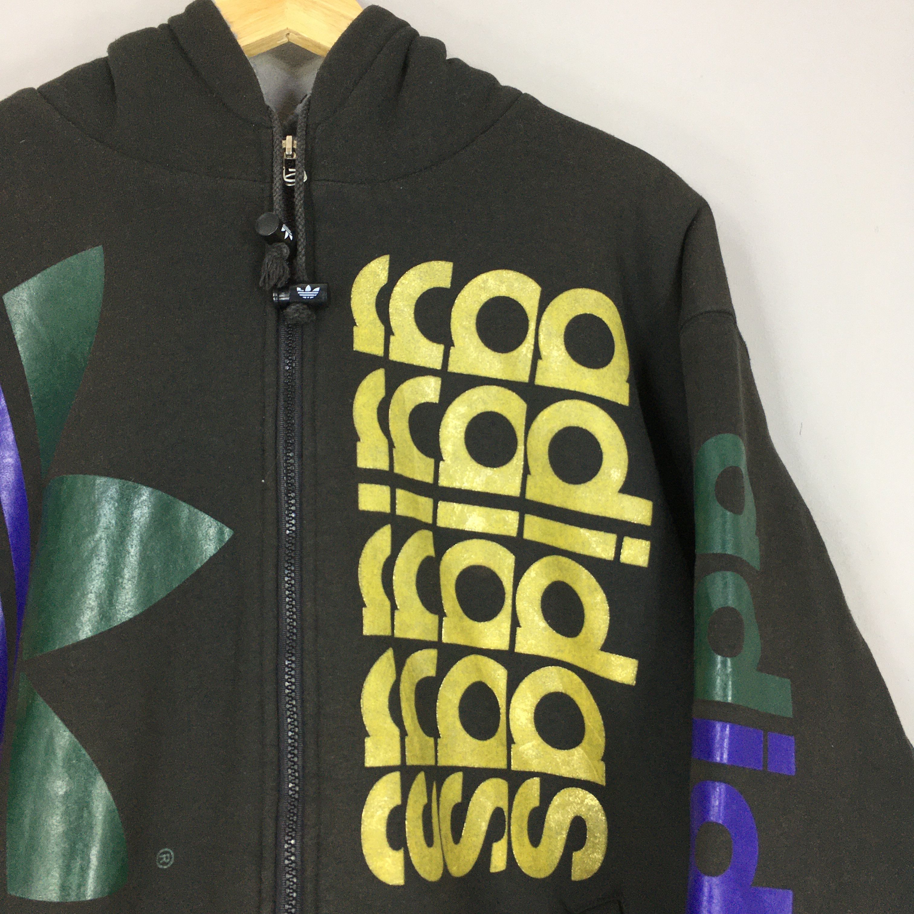 Adidas × RUN DMC × Vintage Vintage Adidas Trefoil Sherpa Hoodie Sweatshirt Medium Size US M / EU 48-50 / 2 - 2 Thumbnail