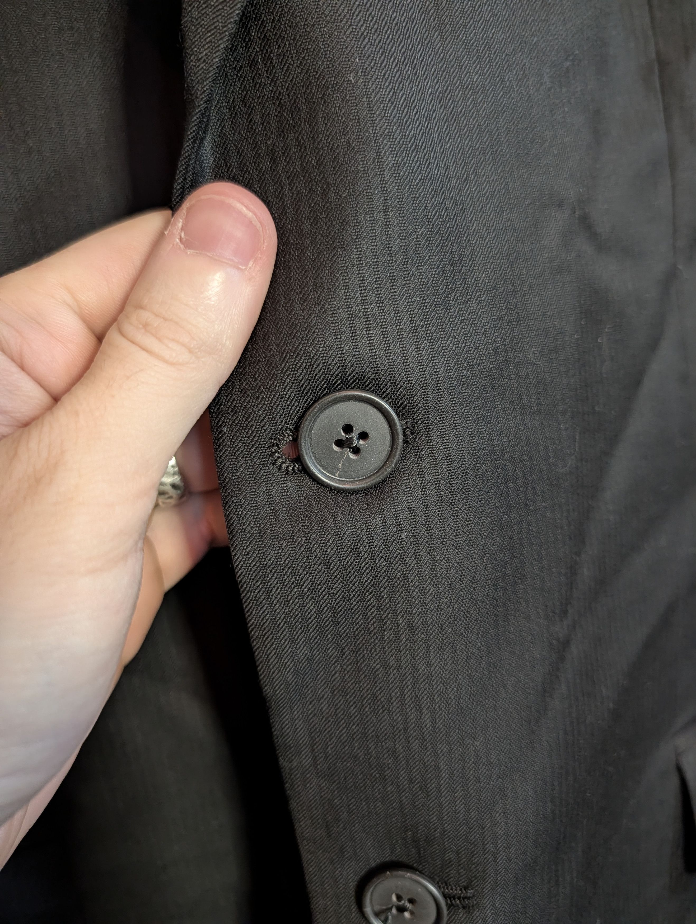 Joseph Abboud Loro Piana Super 120s wool black striped jacket MiUSA Size 40R - 3 Thumbnail