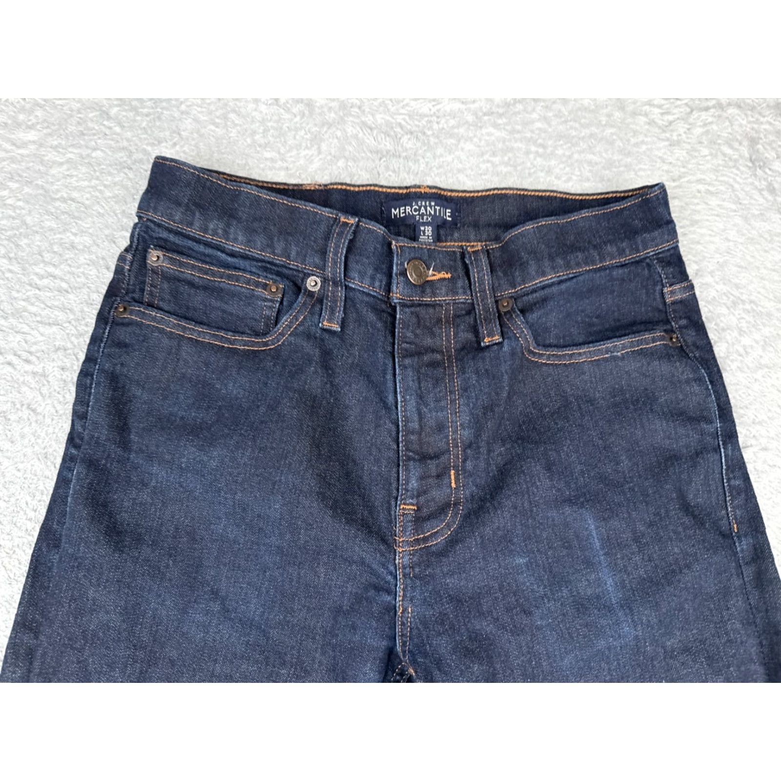 J.Crew J.CREW Mercantile Jeans Mens 30x30 Blue Denim Straight Leg Dark Wash Cotton-Blend Vintage No Size US 30 / EU 46 - 4 Thumbnail
