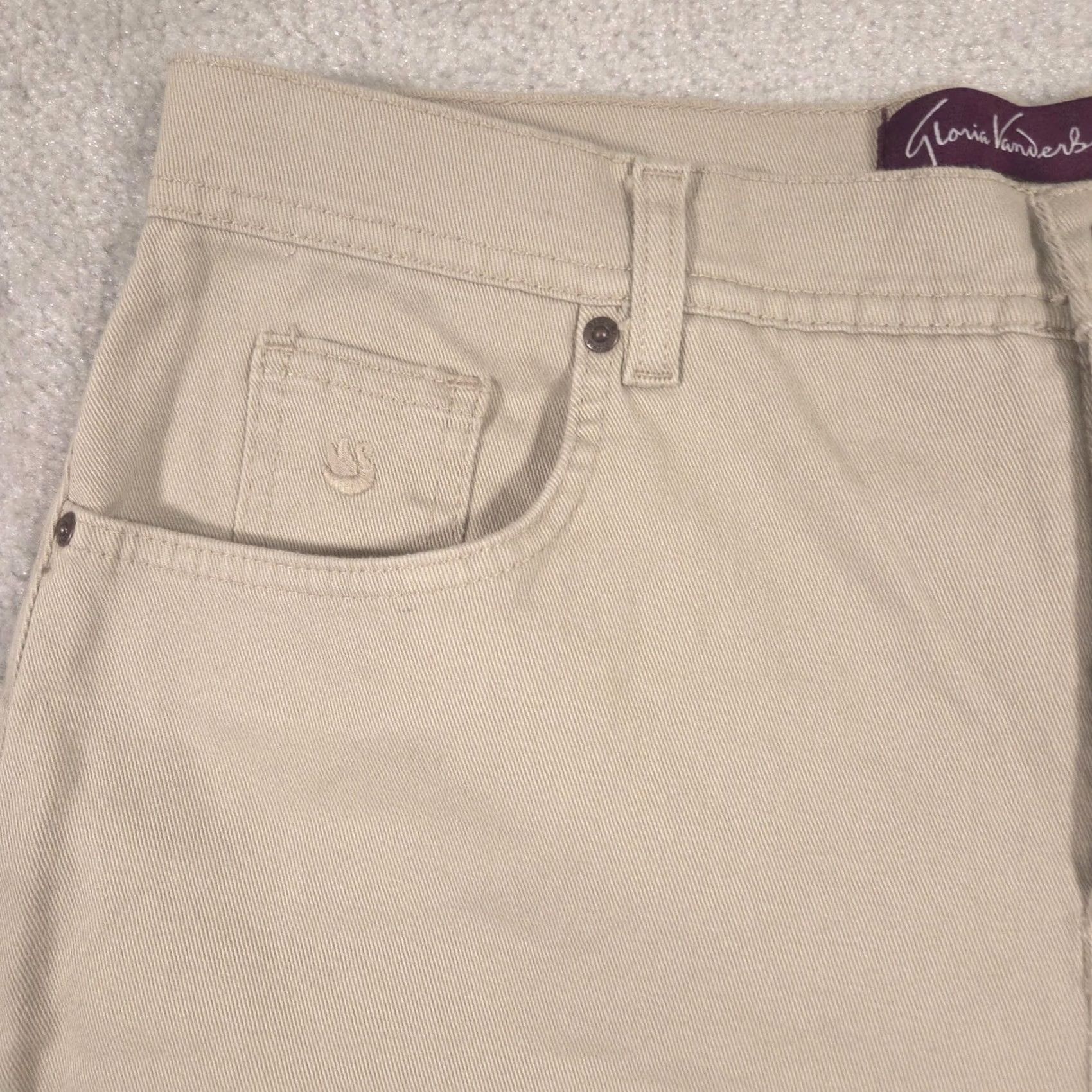 Gloria Vanderbilt Gloria Vanderbilt Jeans Womens 16 Short Beige High Rise Tapered Stretch Emergent: Violet? Size 38" / US 16 / IT 52 - 4 Thumbnail