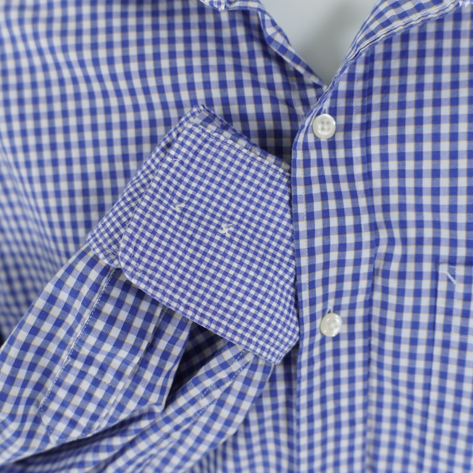 Tommy Hilfiger Tommy Hilfiger Regular Fit Gingham Plaid Blue Flip Cuff Dres Size US M / EU 48-50 / 2 - 2 Thumbnail
