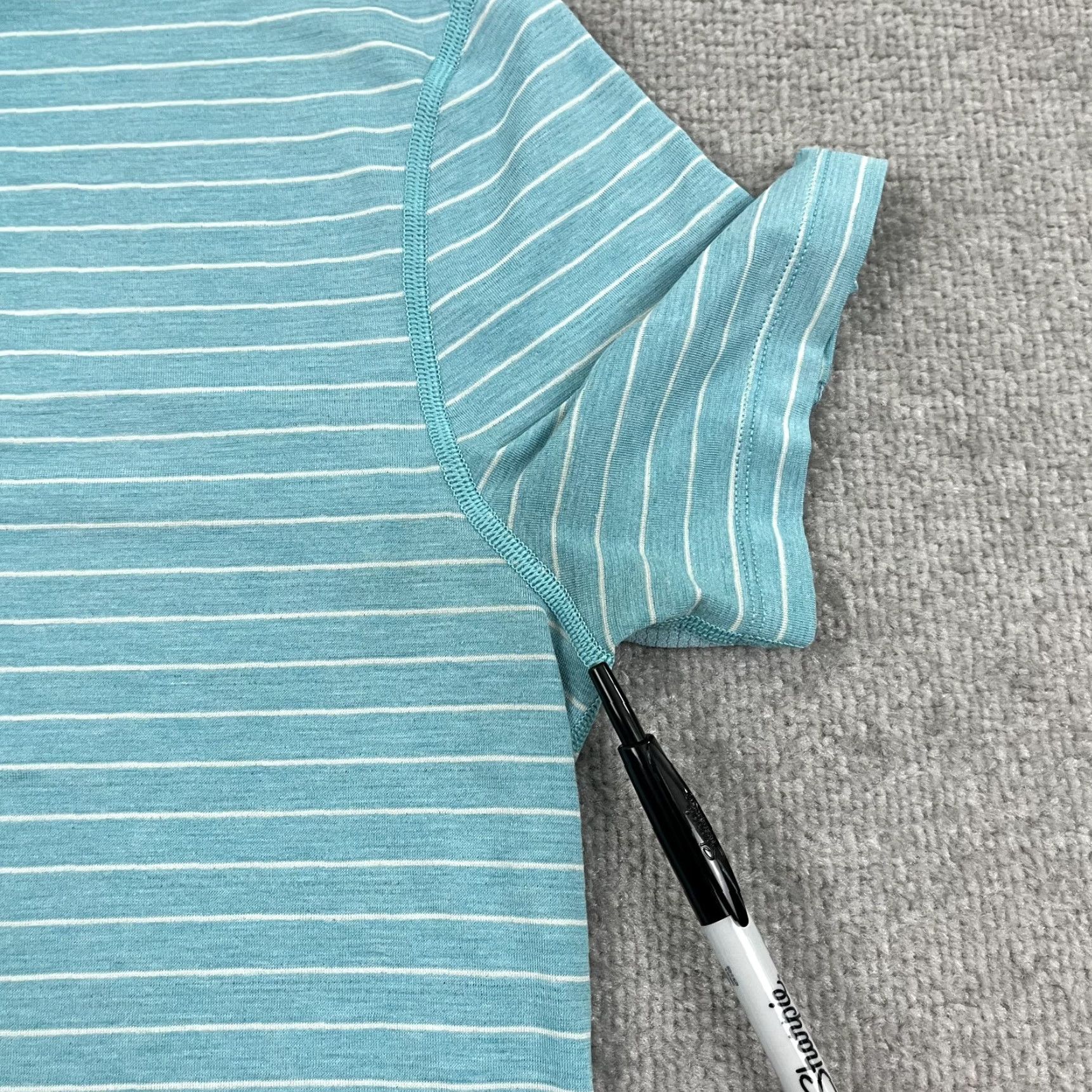 Lululemon Lululemon Polo Shirt Mens M Blue Striped Performance Golf Preppy Casual S/S Shirt Mens Regular Medium Blue Pattern Striped” Size US M / EU 48-50 / 2 - 6 Thumbnail