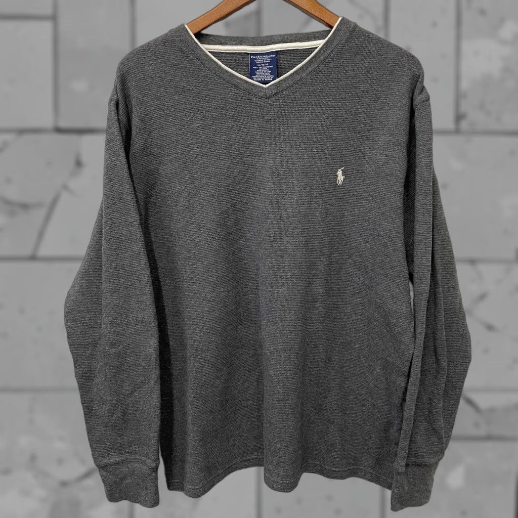 Polo Ralph Lauren Polo Ralph Lauren Sweater Shirt Mens XL V-Neck Gray 100% Cotton Sleepwear Pullover Size US XL / EU 56 / 4 - 1 Thumbnail